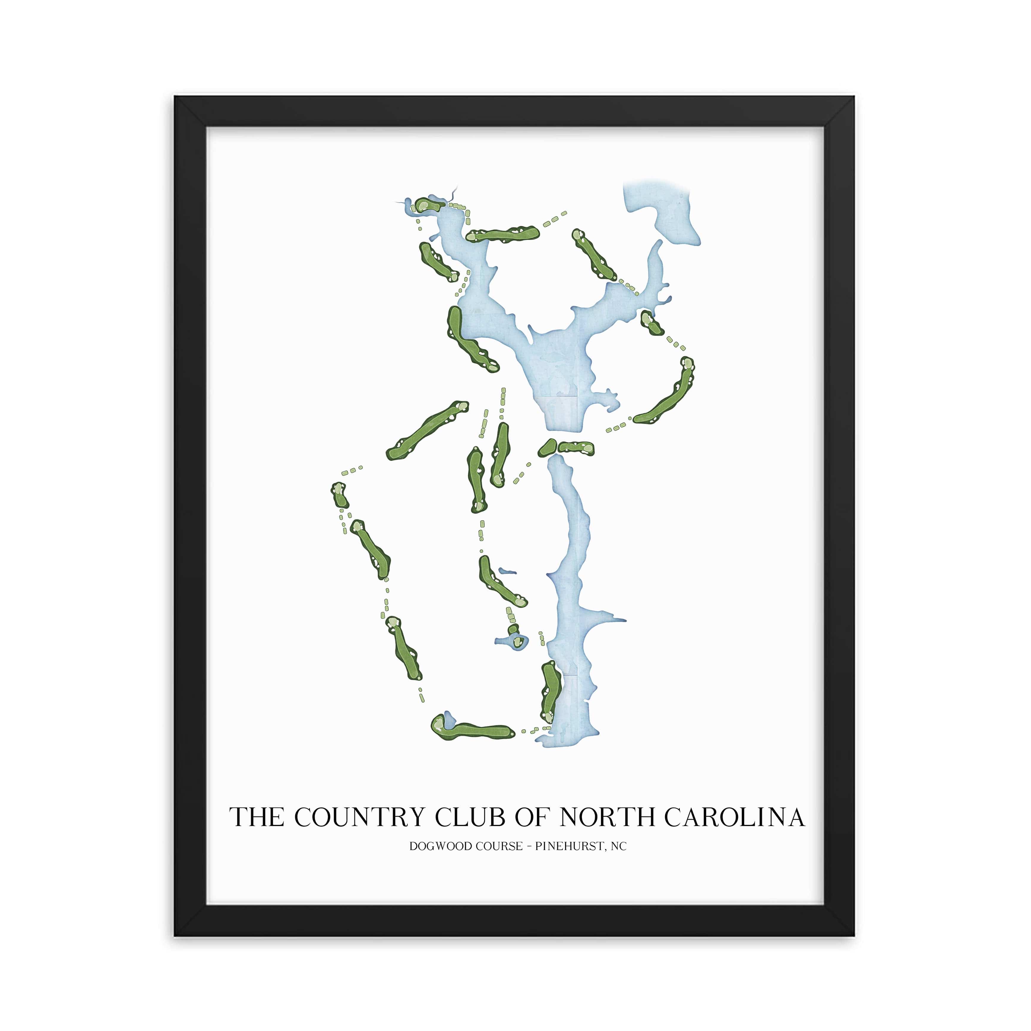 The 19th Hole Golf Shop - Golf Course Prints - The Country Club of North Carolina - Dogwood Golf Course Map Golf Map