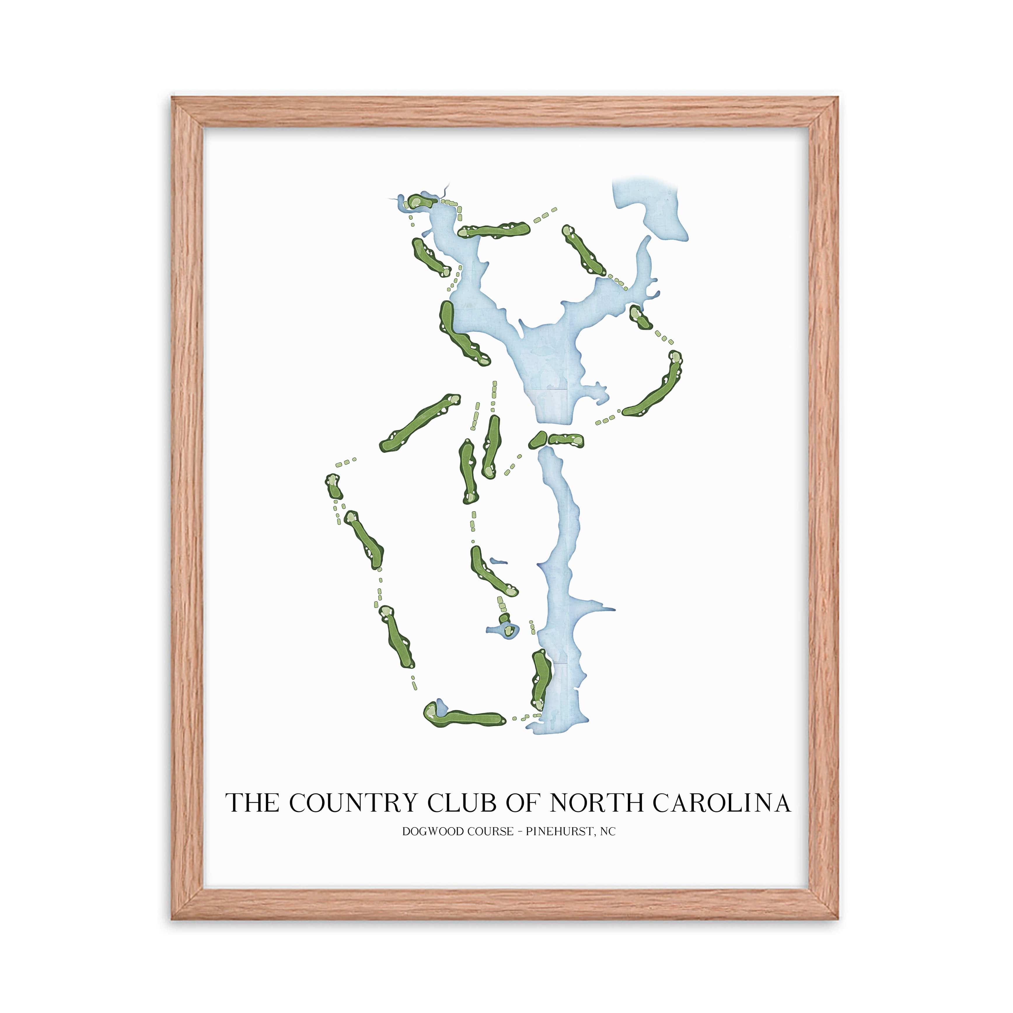 The 19th Hole Golf Shop - Golf Course Prints - The Country Club of North Carolina - Dogwood Golf Course Map Golf Map