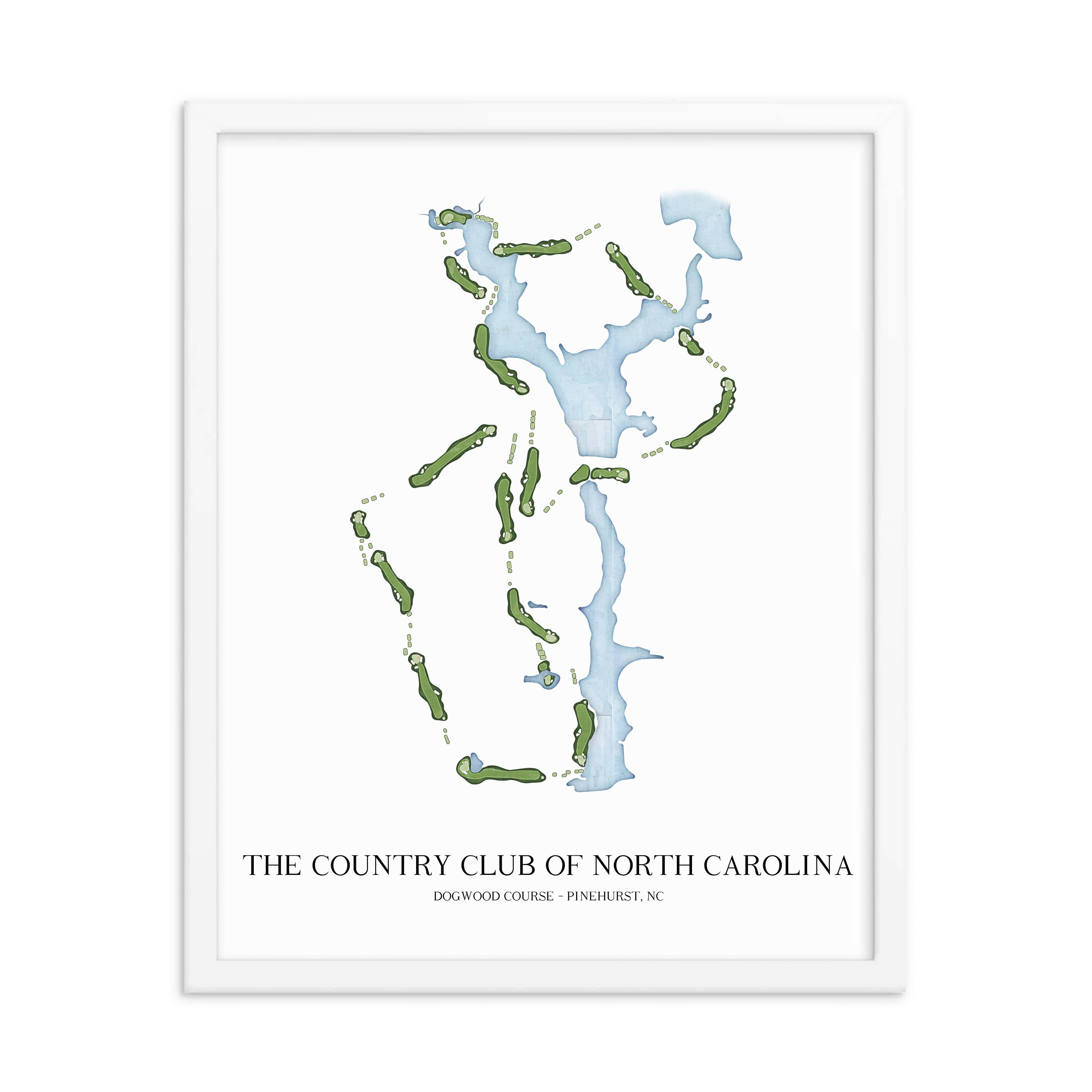 The 19th Hole Golf Shop - Golf Course Prints - The Country Club of North Carolina - Dogwood Golf Course Map Golf Map