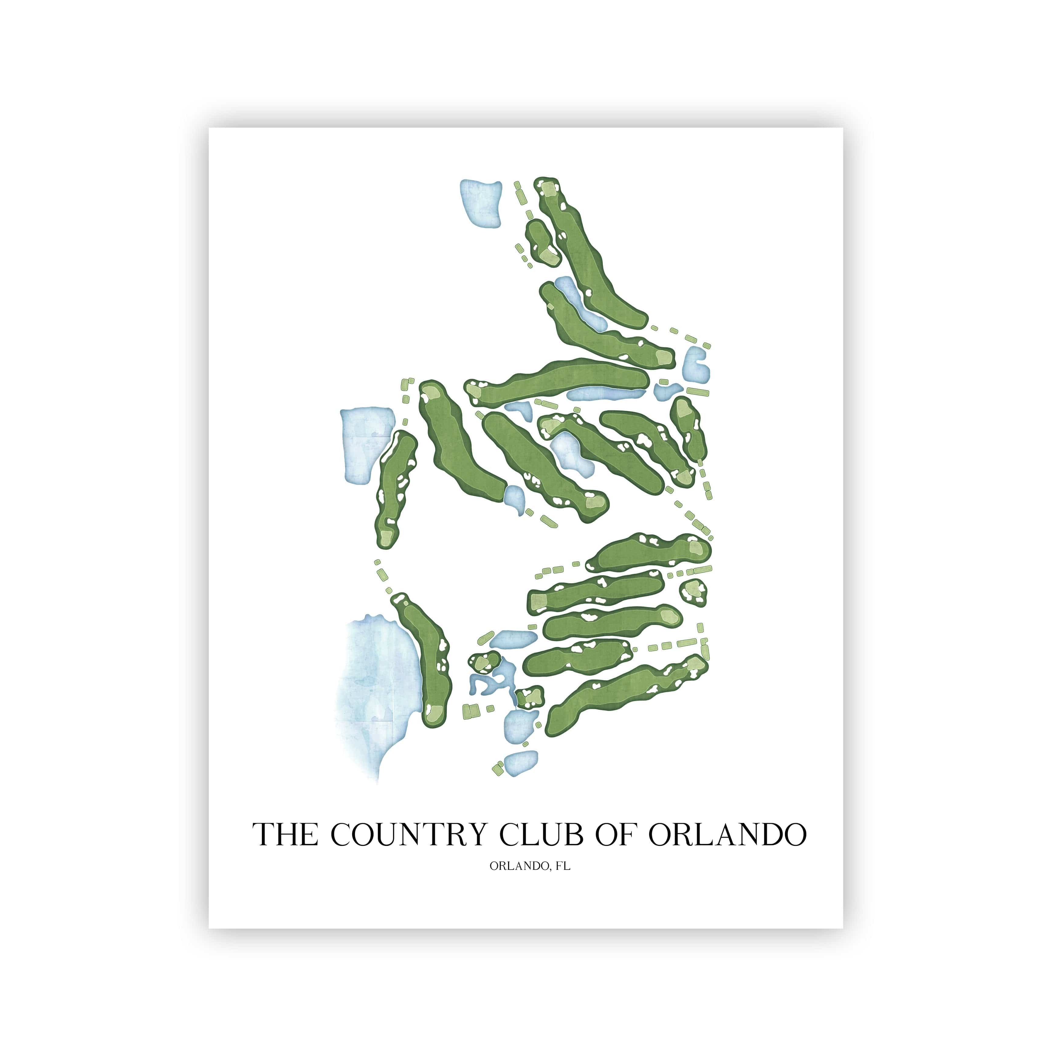 The 19th Hole Golf Shop - Golf Course Prints - The Country Club of Orlando Golf Course Map Golf Map