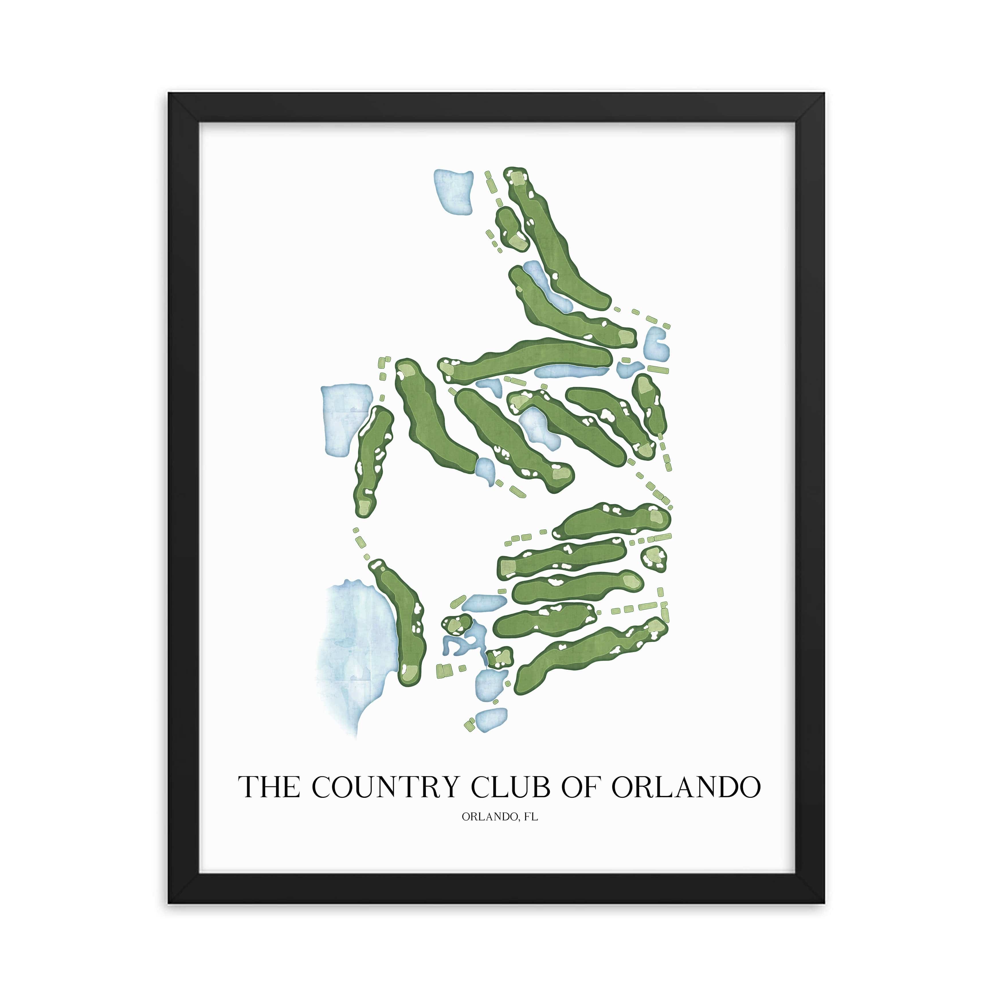 The 19th Hole Golf Shop - Golf Course Prints - The Country Club of Orlando Golf Course Map Golf Map