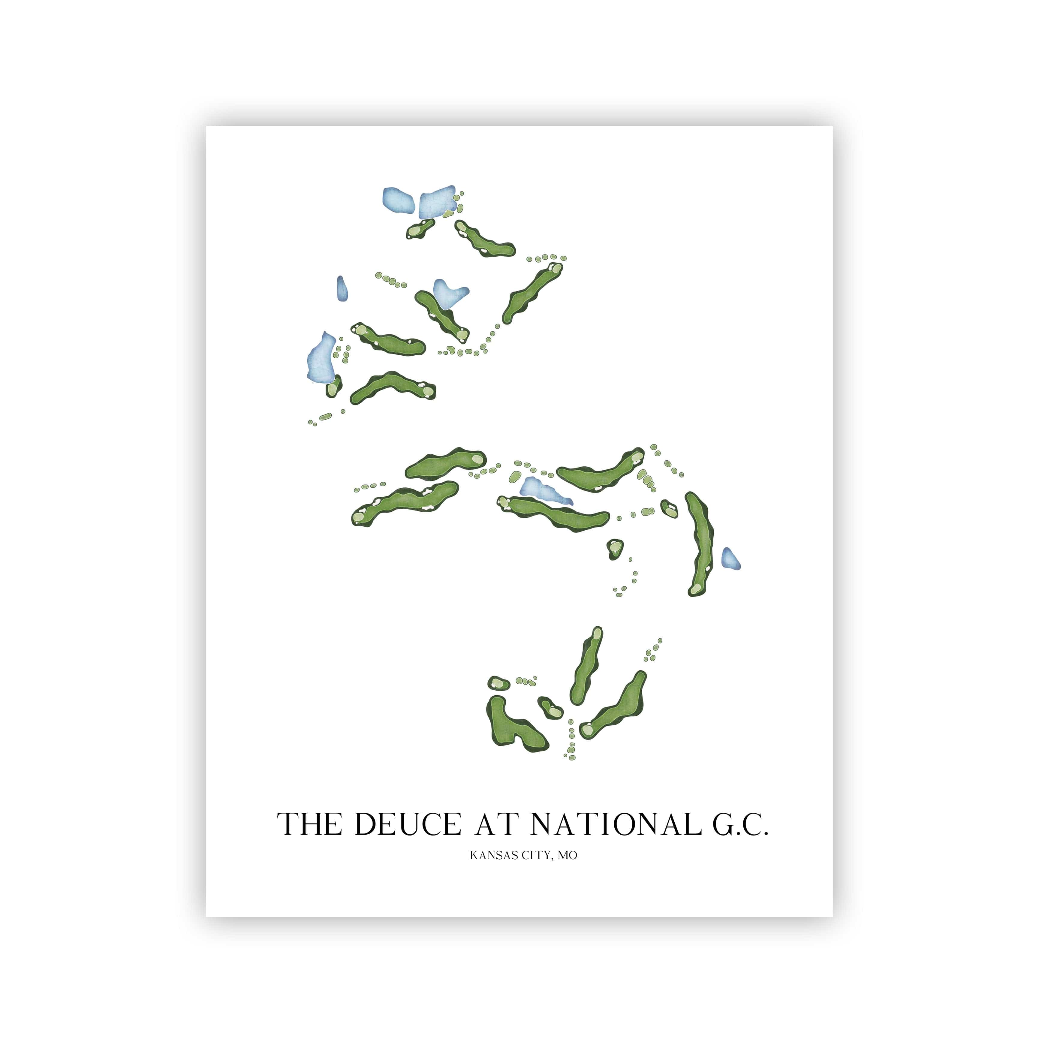 The 19th Hole Golf Shop - Golf Course Prints - The Deuce at the National Golf Course Map Golf Map