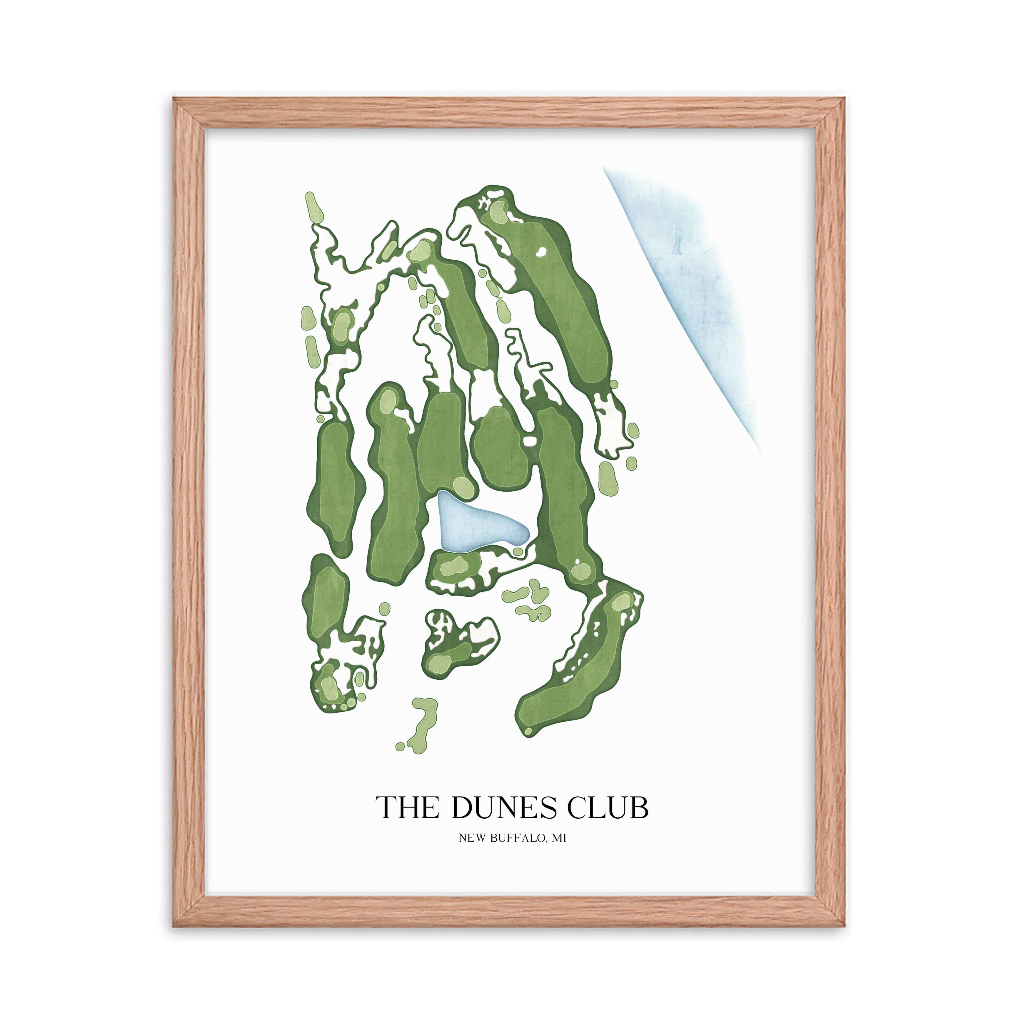 The 19th Hole Golf Shop - Golf Course Prints - The Dunes Club Golf Course Map Golf Map