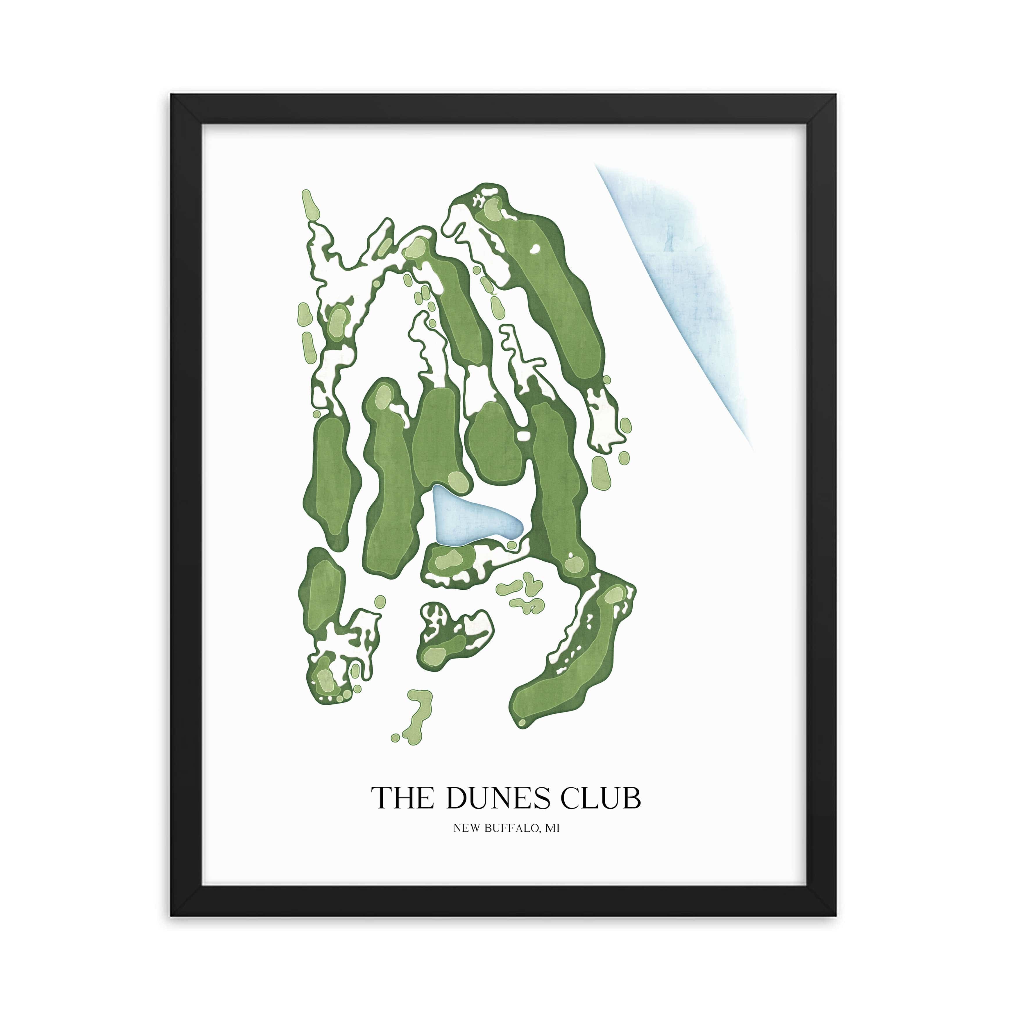 The 19th Hole Golf Shop - Golf Course Prints - The Dunes Club Golf Course Map Golf Map