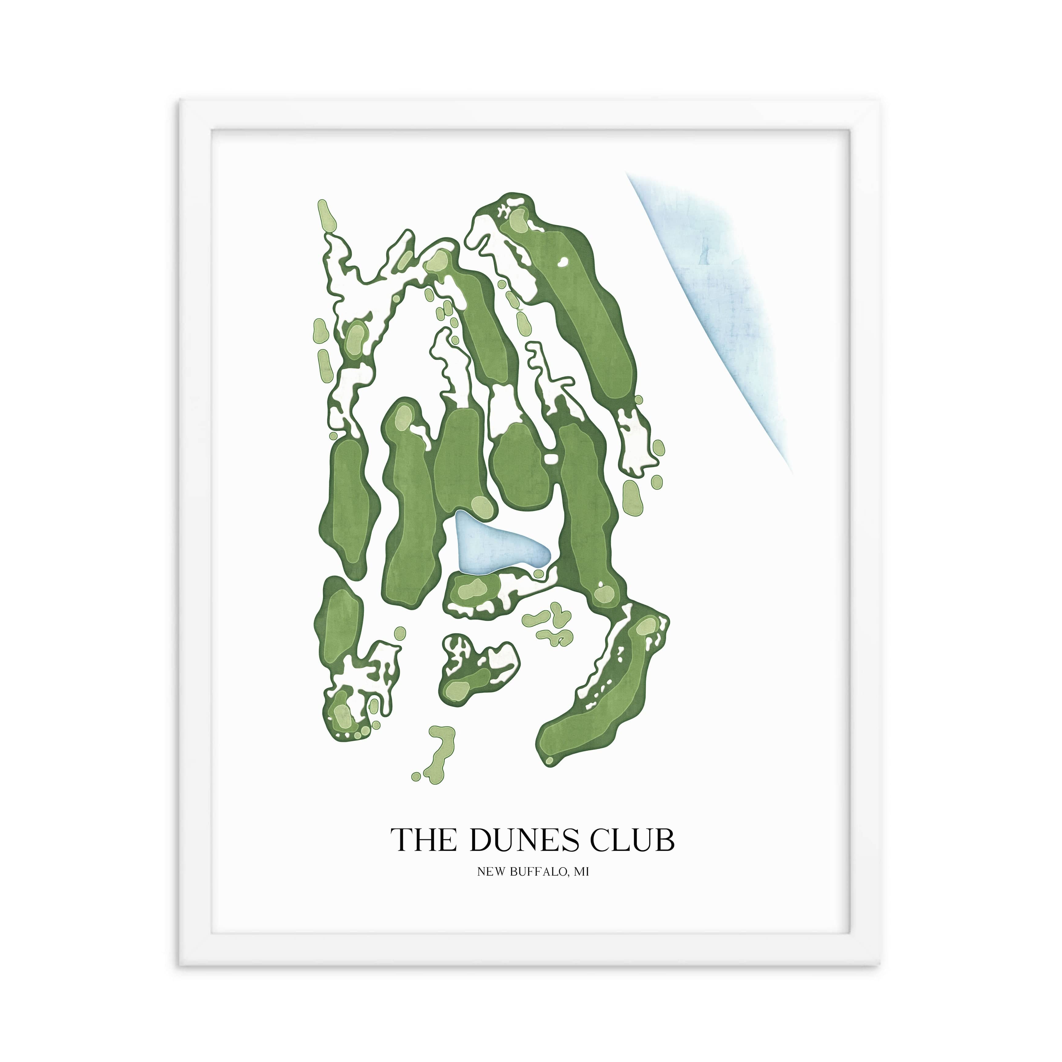The 19th Hole Golf Shop - Golf Course Prints - The Dunes Club Golf Course Map Golf Map