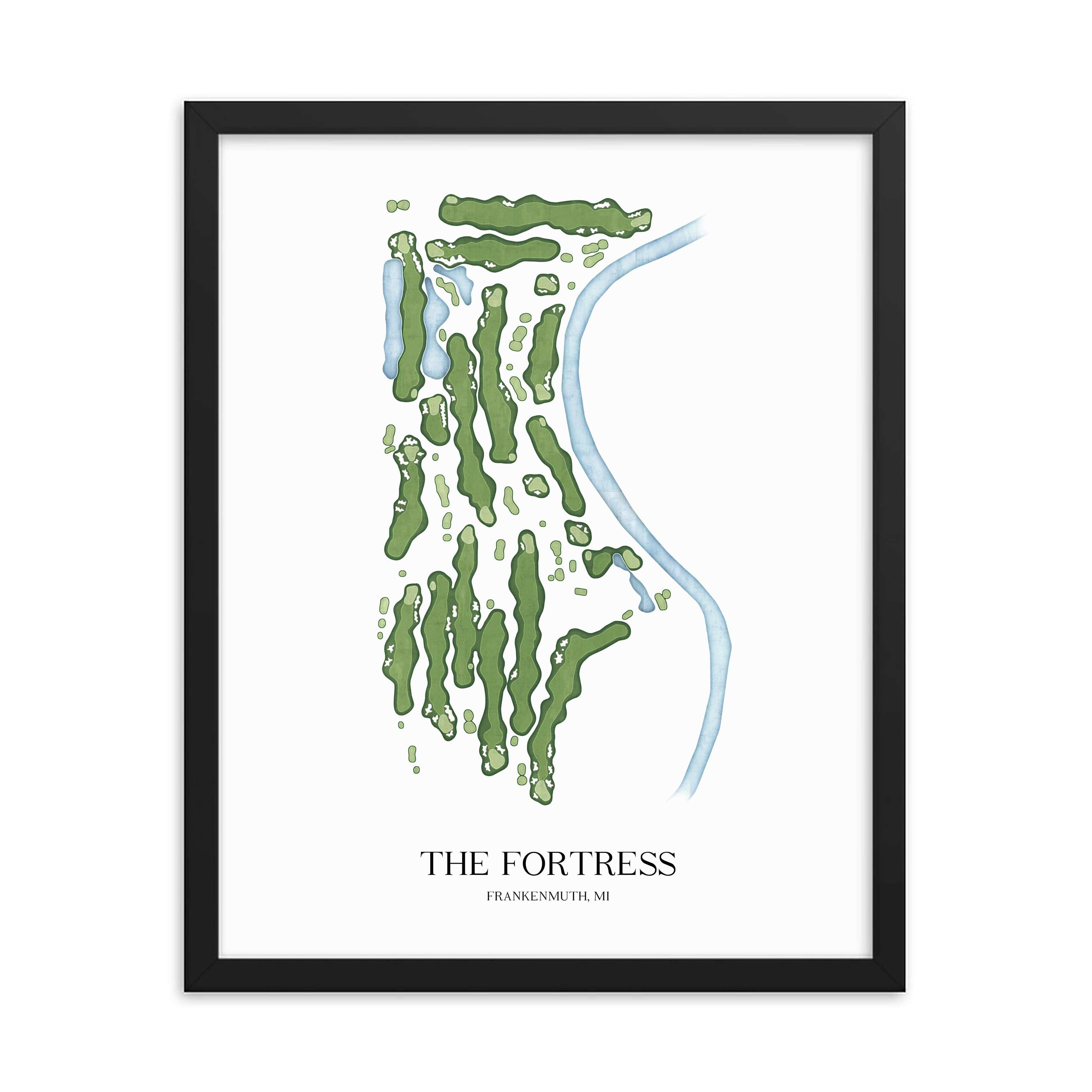 The 19th Hole Golf Shop - Golf Course Prints - The Fortress Golf Course Map Golf Map