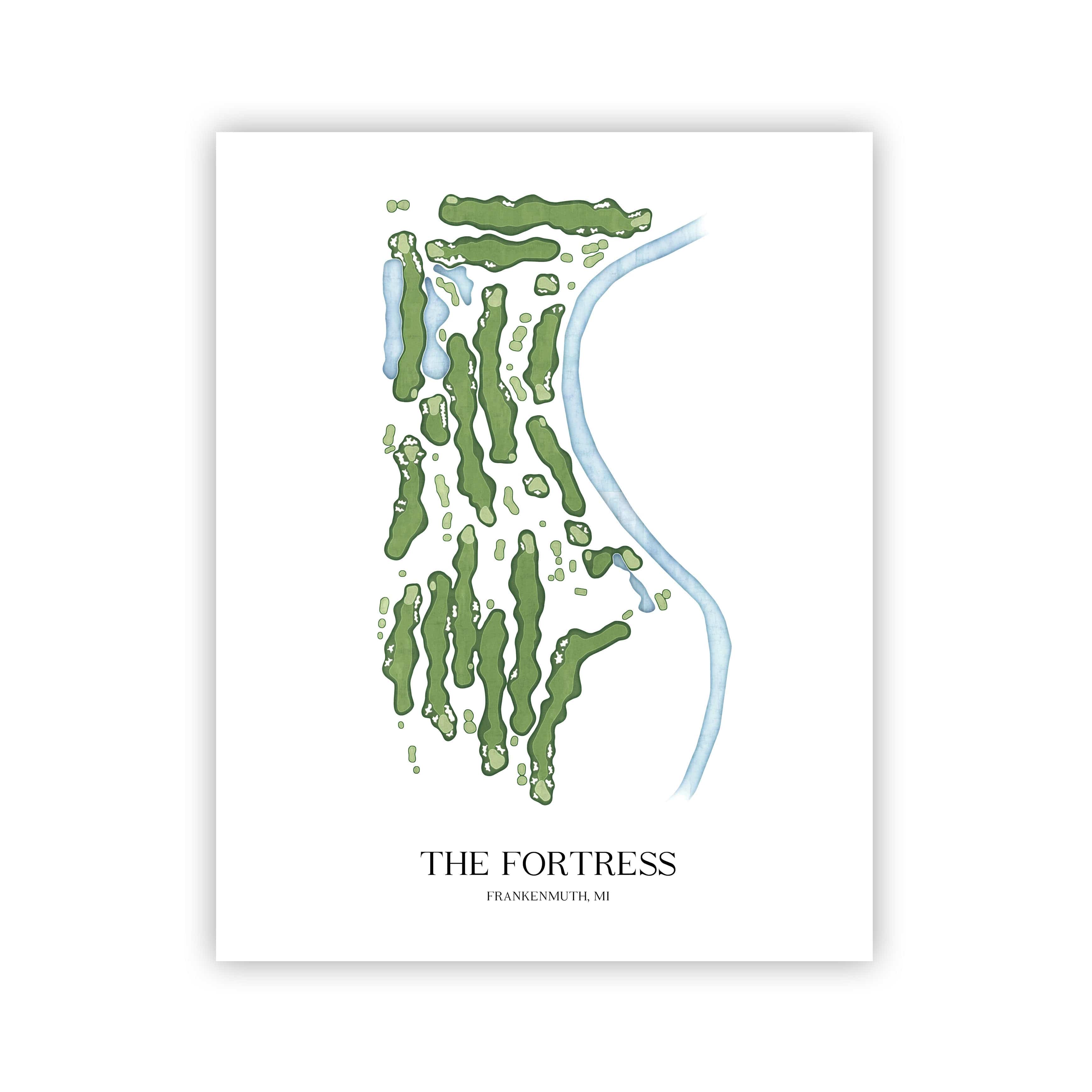 The 19th Hole Golf Shop - Golf Course Prints - The Fortress Golf Course Map Golf Map