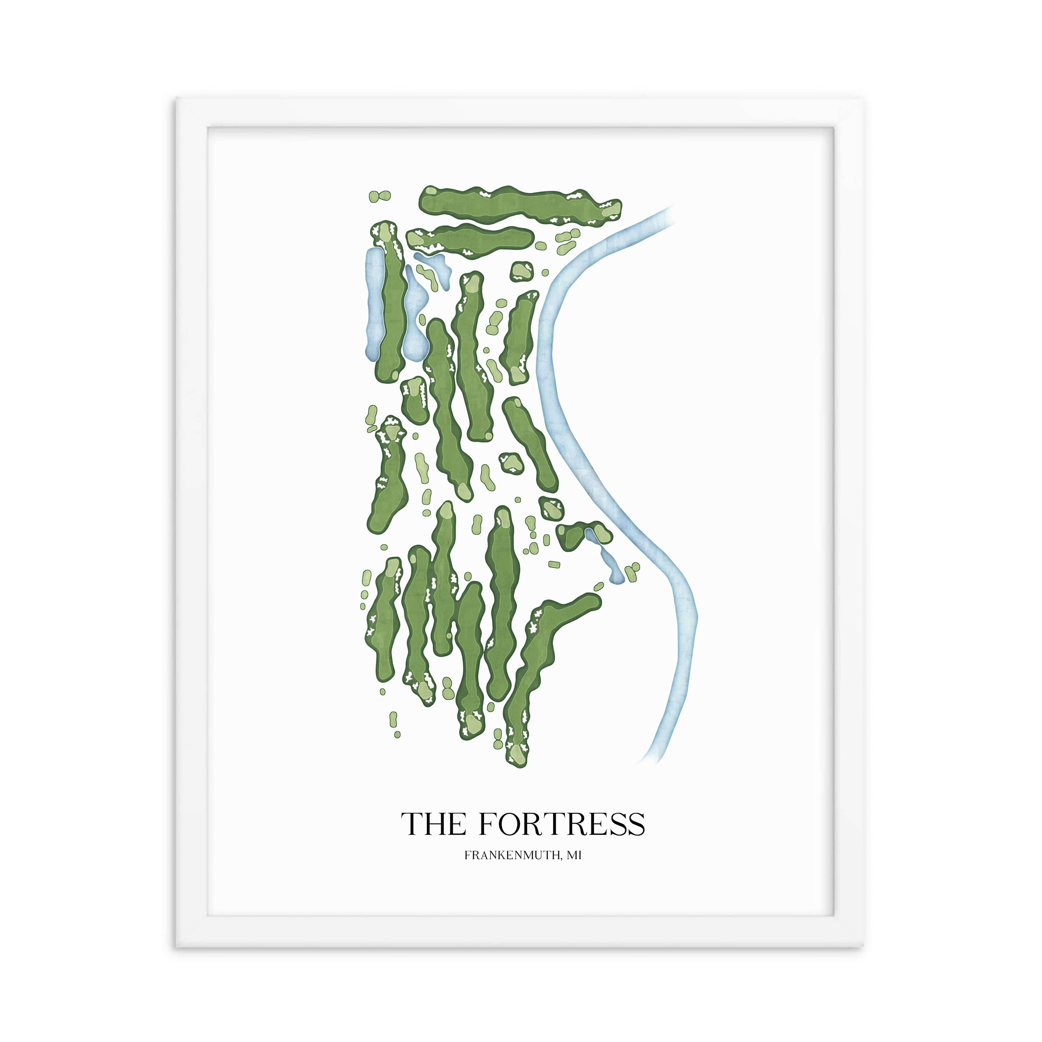 The 19th Hole Golf Shop - Golf Course Prints - The Fortress Golf Course Map Golf Map