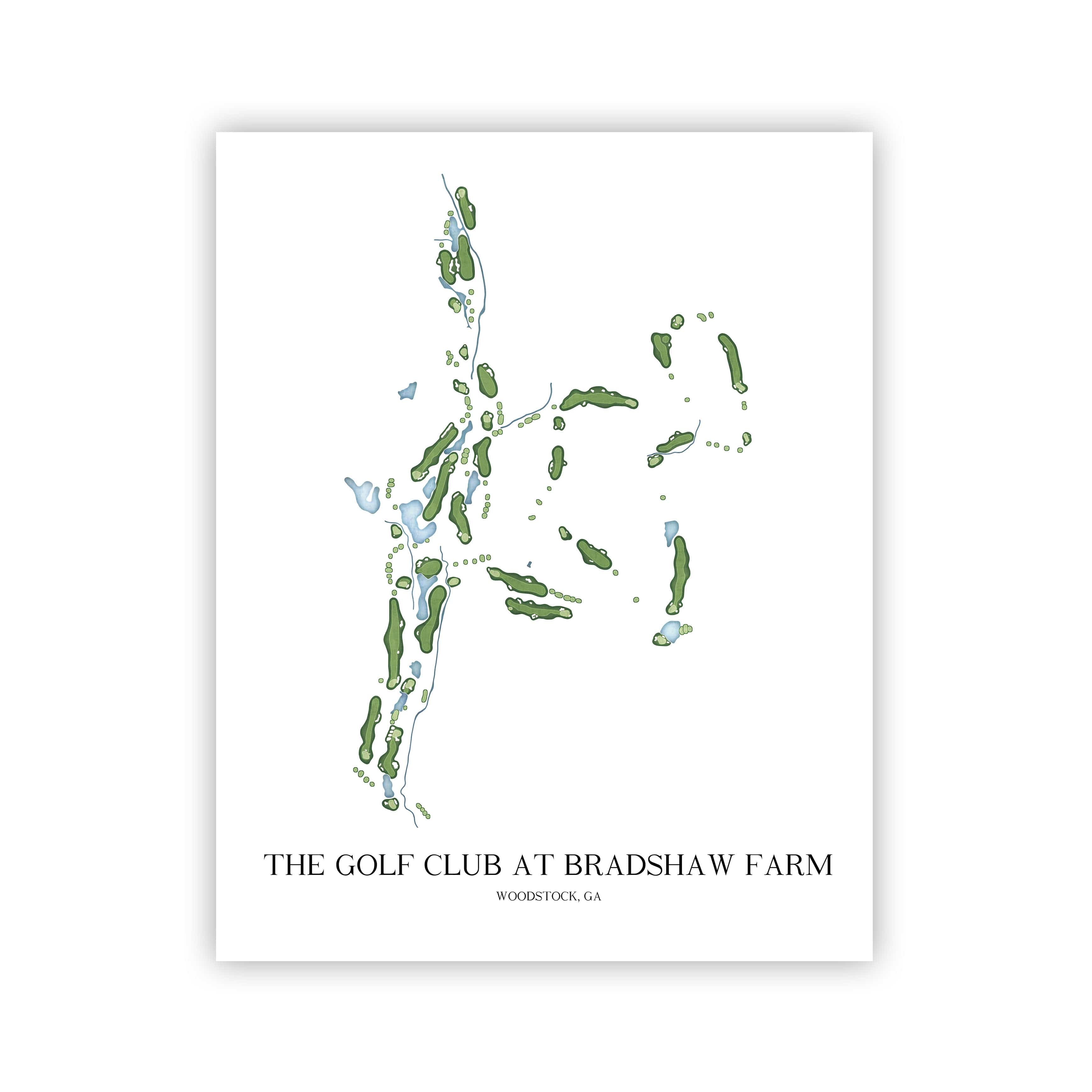 The 19th Hole Golf Shop - Golf Course Prints - The Golf Club at Bradshaw Farm Golf Course Map Golf Map