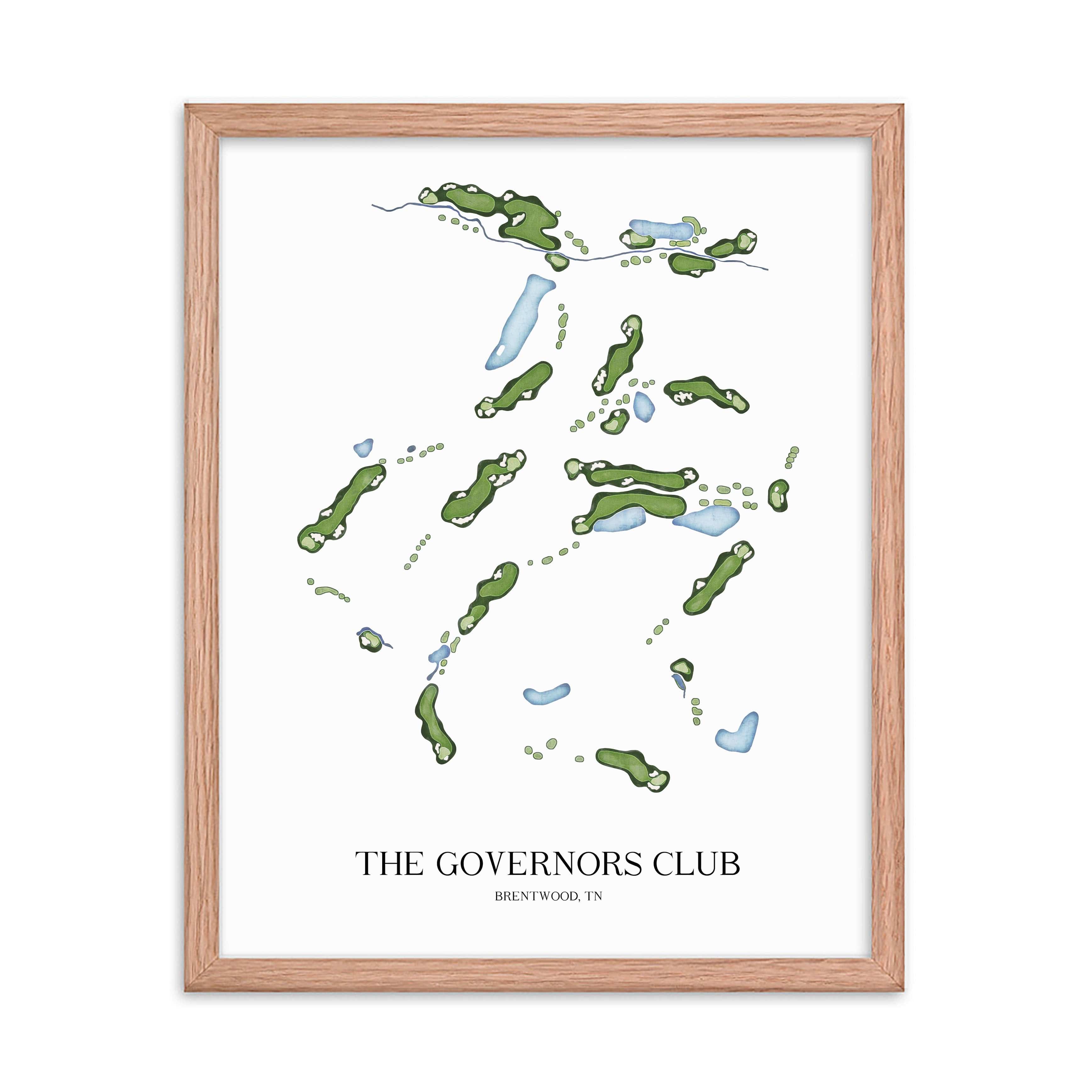 The 19th Hole Golf Shop - Golf Course Prints - The Governors Club Golf Course Map Golf Map