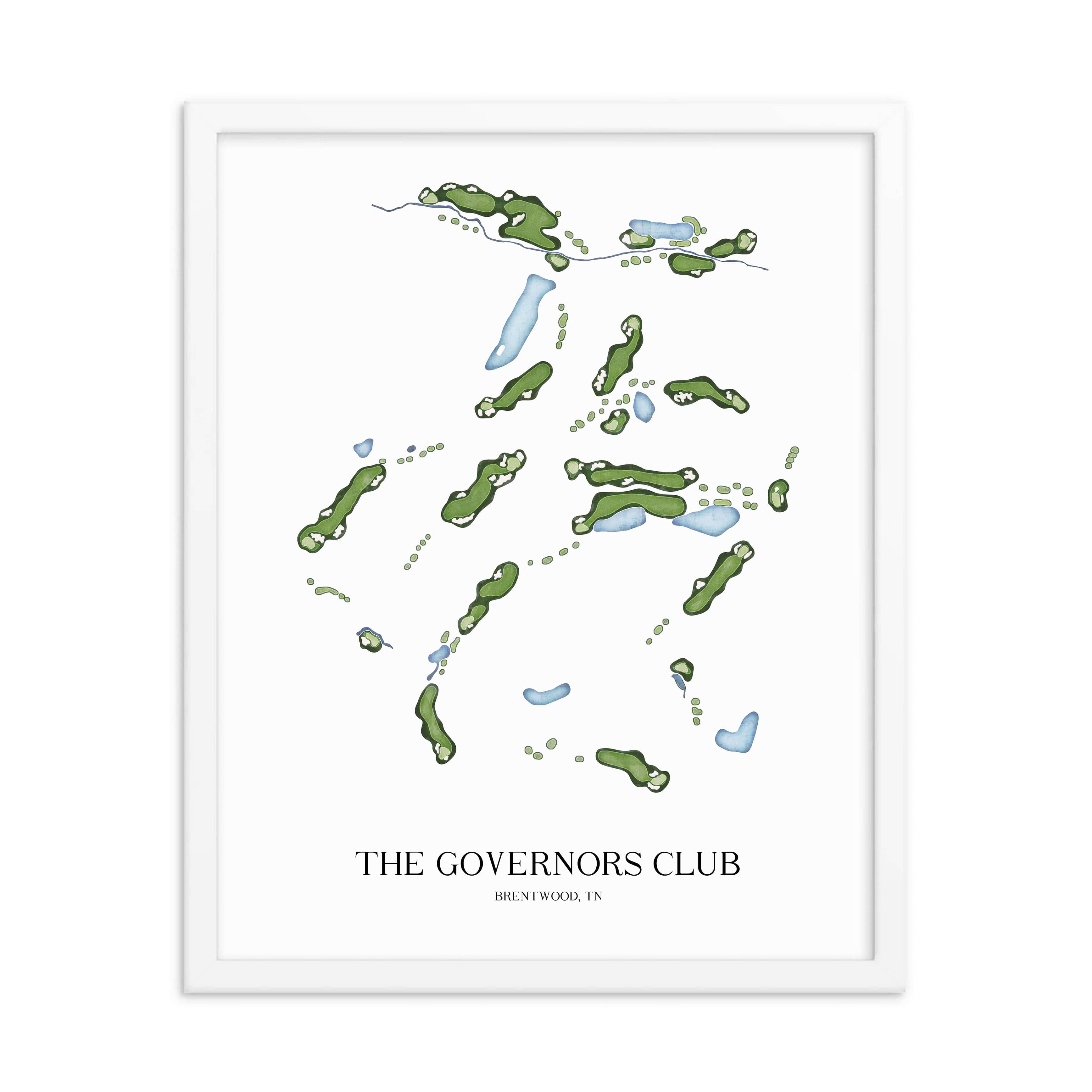 The 19th Hole Golf Shop - Golf Course Prints - The Governors Club Golf Course Map Golf Map