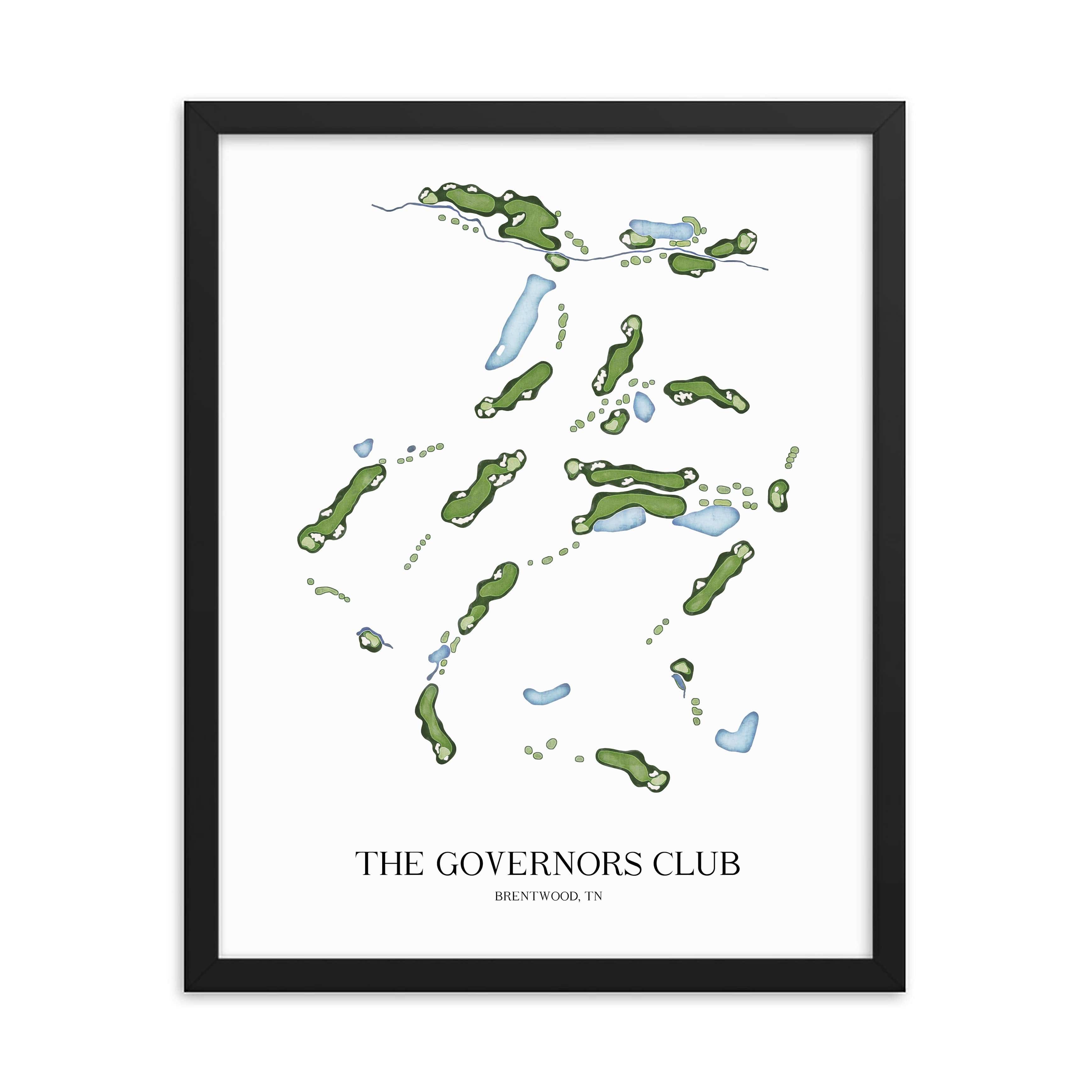The 19th Hole Golf Shop - Golf Course Prints - The Governors Club Golf Course Map Golf Map