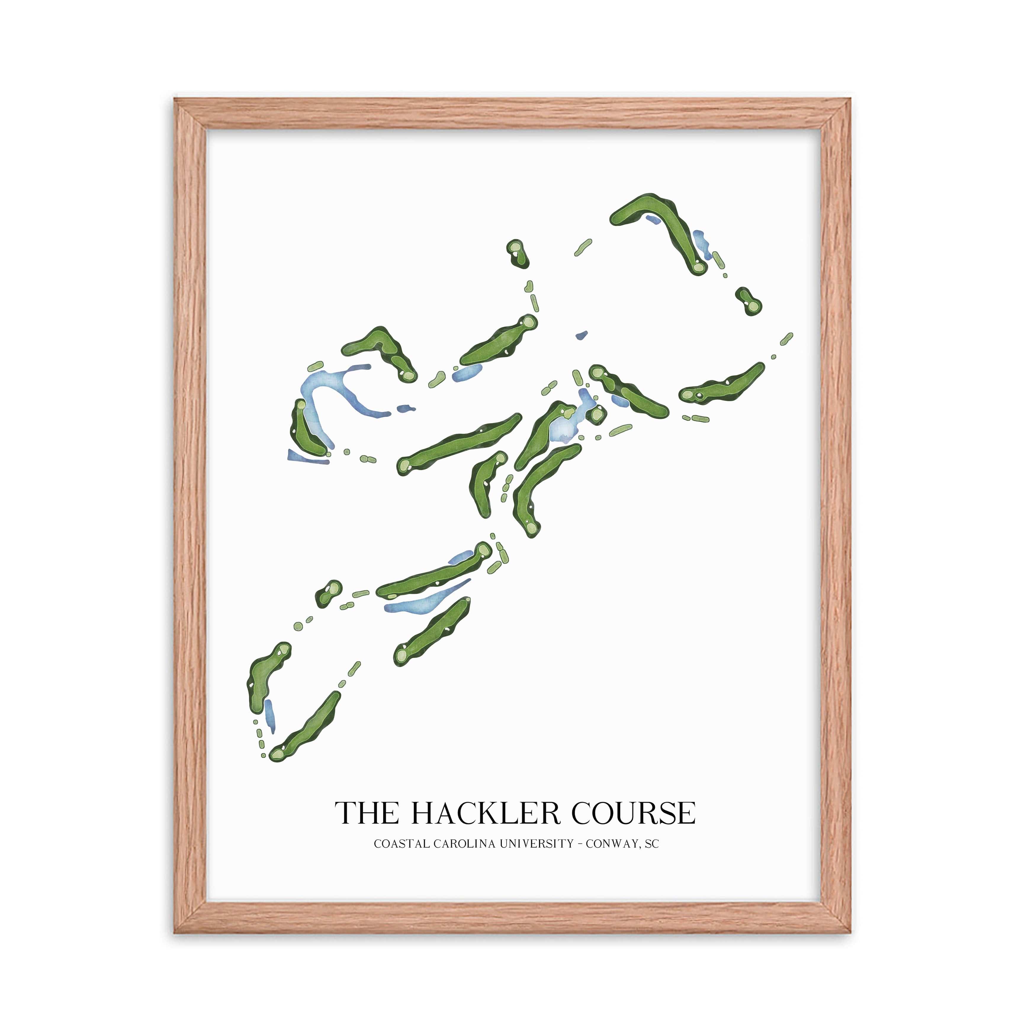 The 19th Hole Golf Shop - Golf Course Prints - The Hackler Course Golf Course Map Golf Map
