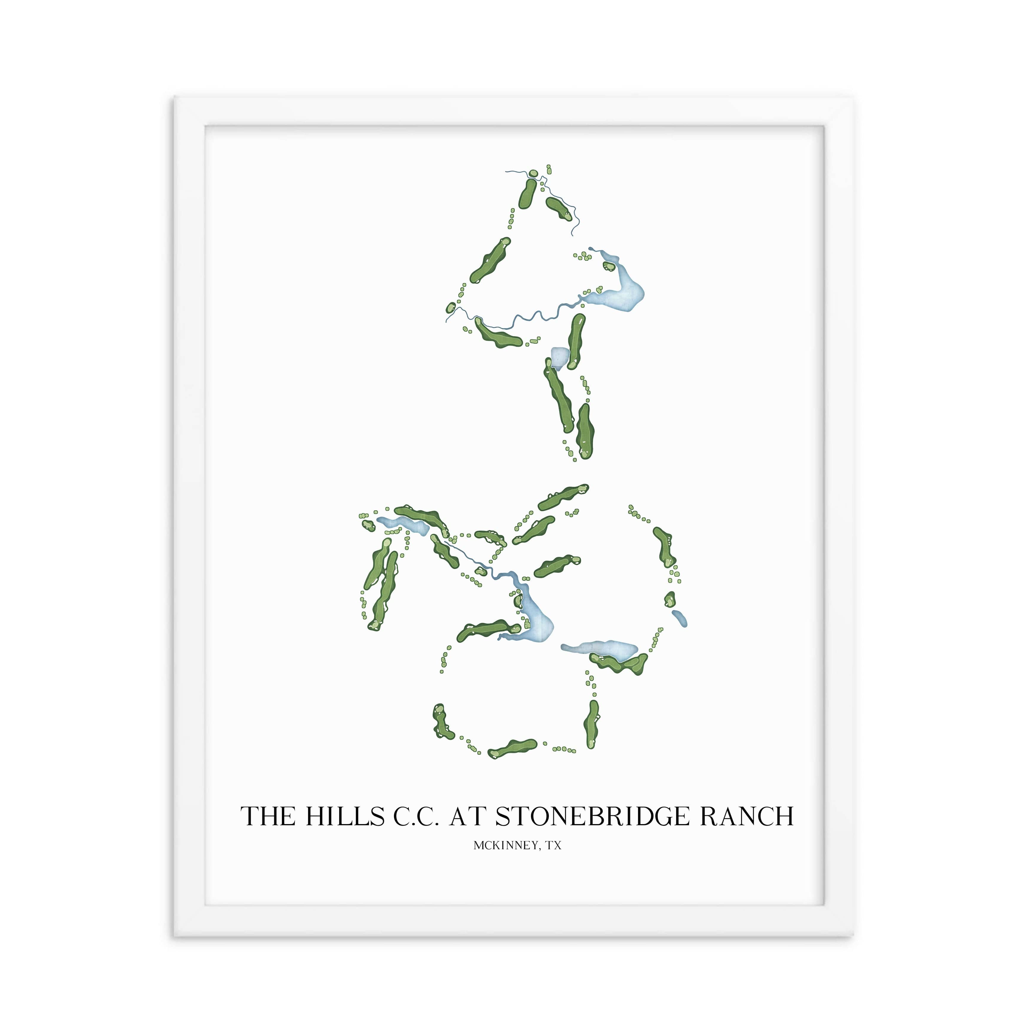 The 19th Hole Golf Shop - Golf Course Prints - The Hills Country Club at Stonebridge Ranch Golf Course Map Golf Map