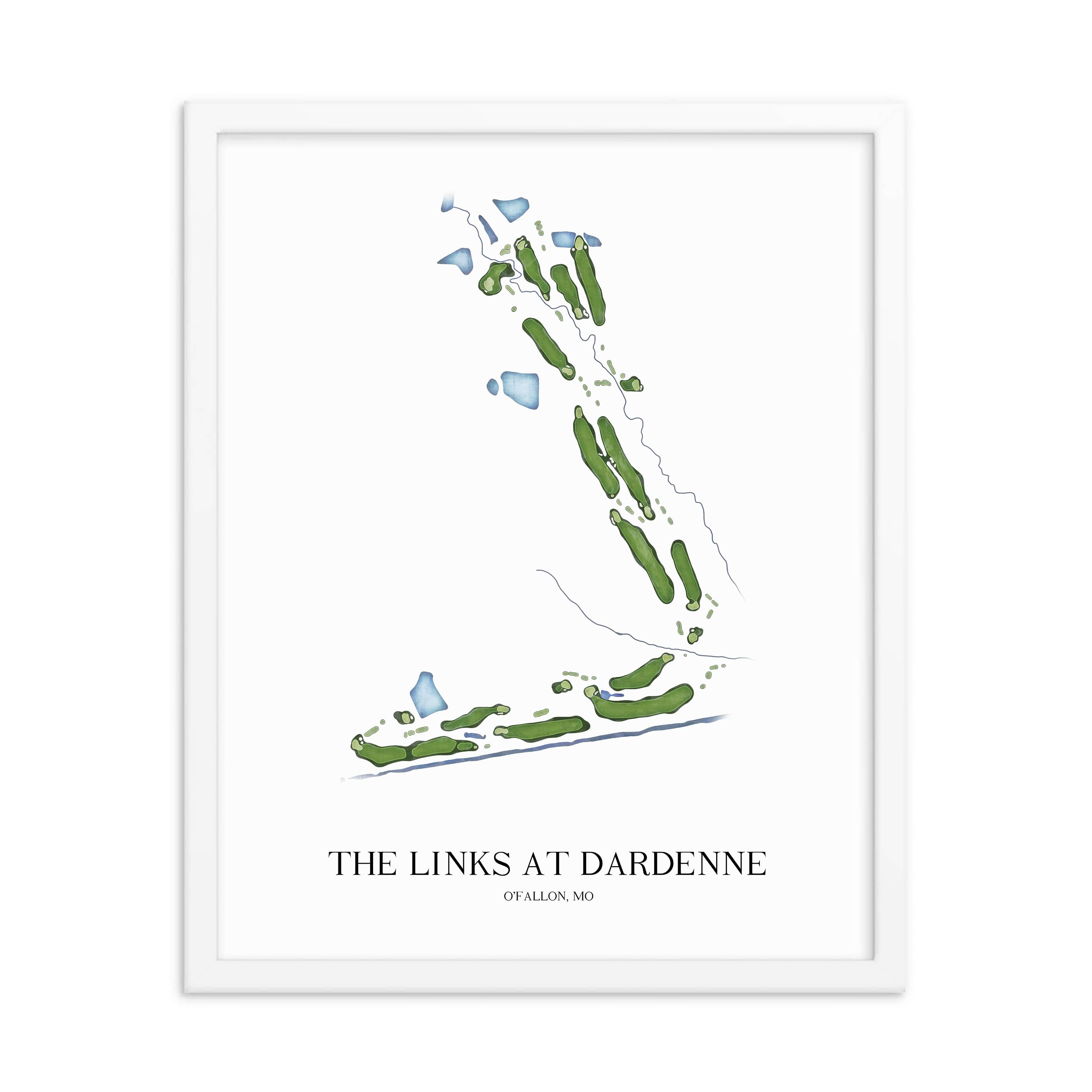 The 19th Hole Golf Shop - Golf Course Prints - The Links at Dardenne Golf Course Map Golf Map
