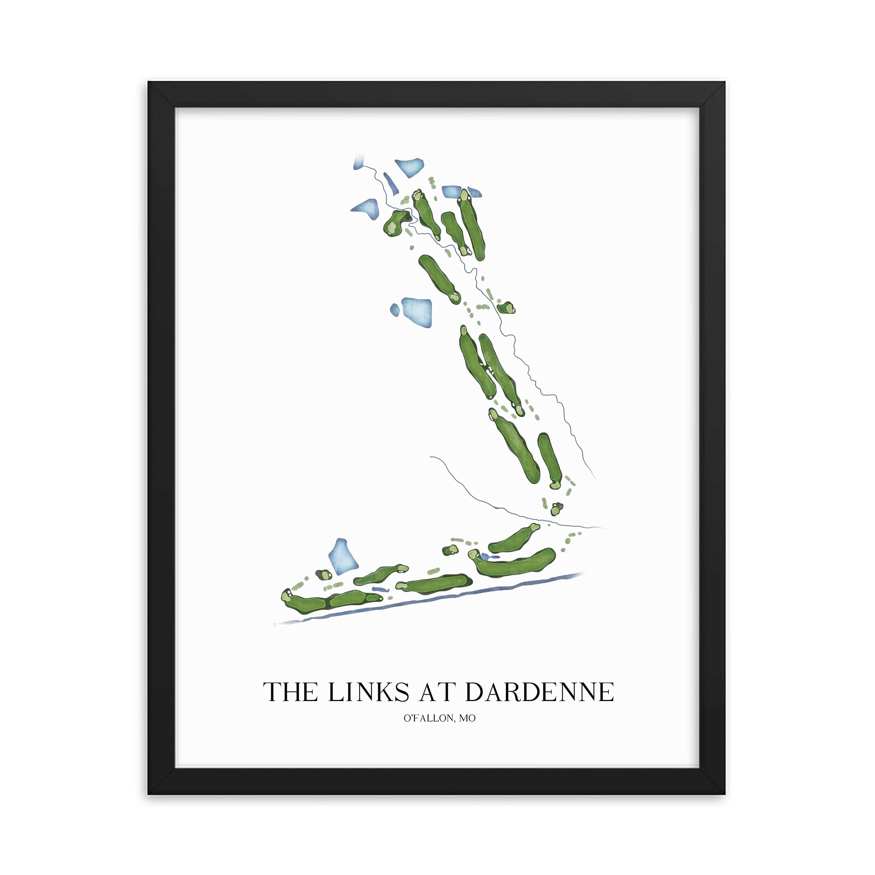 The 19th Hole Golf Shop - Golf Course Prints - The Links at Dardenne Golf Course Map Golf Map