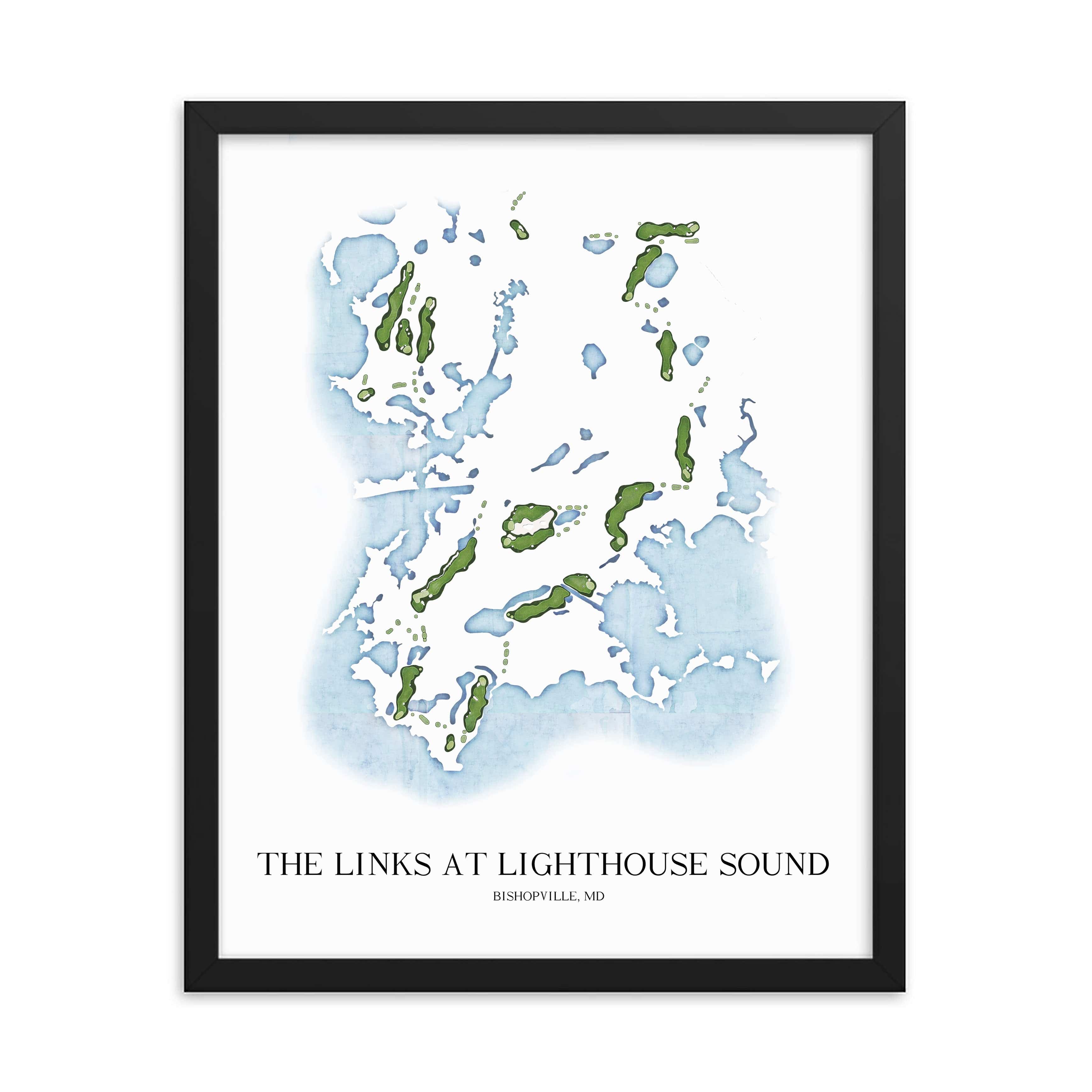 The 19th Hole Golf Shop - Golf Course Prints - The Links at Lighthouse Sound Golf Course Map Golf Map