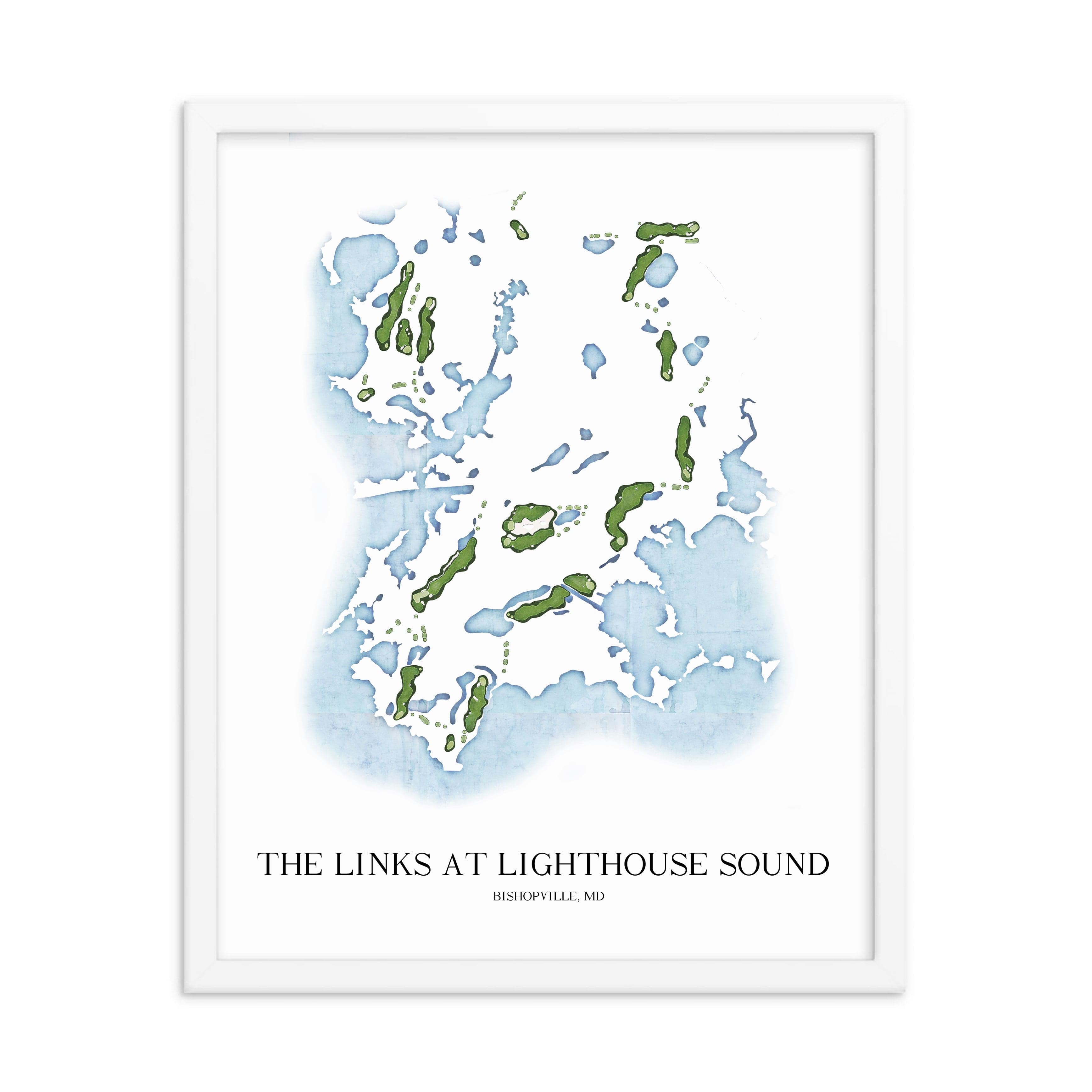The 19th Hole Golf Shop - Golf Course Prints - The Links at Lighthouse Sound Golf Course Map Golf Map