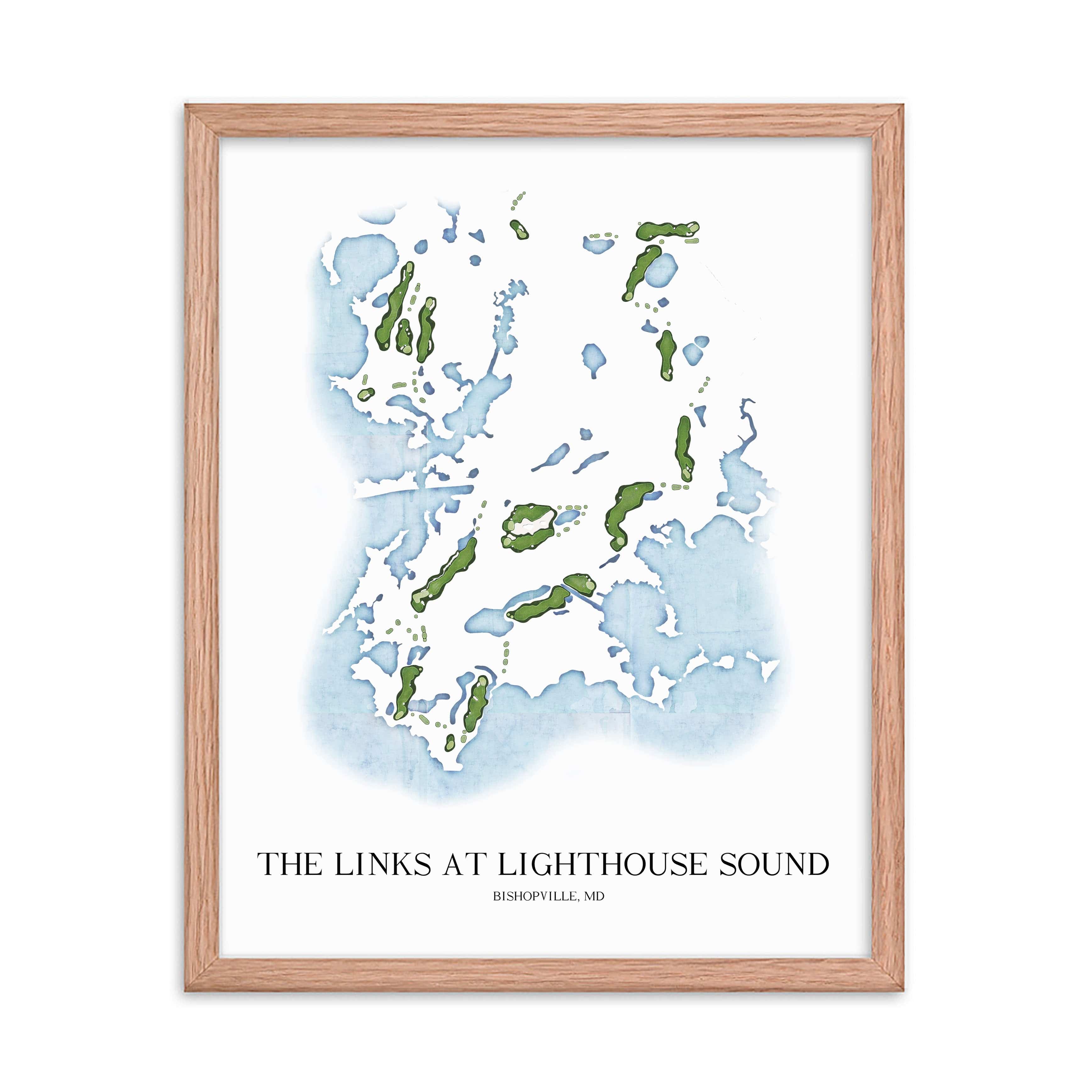 The 19th Hole Golf Shop - Golf Course Prints - The Links at Lighthouse Sound Golf Course Map Golf Map
