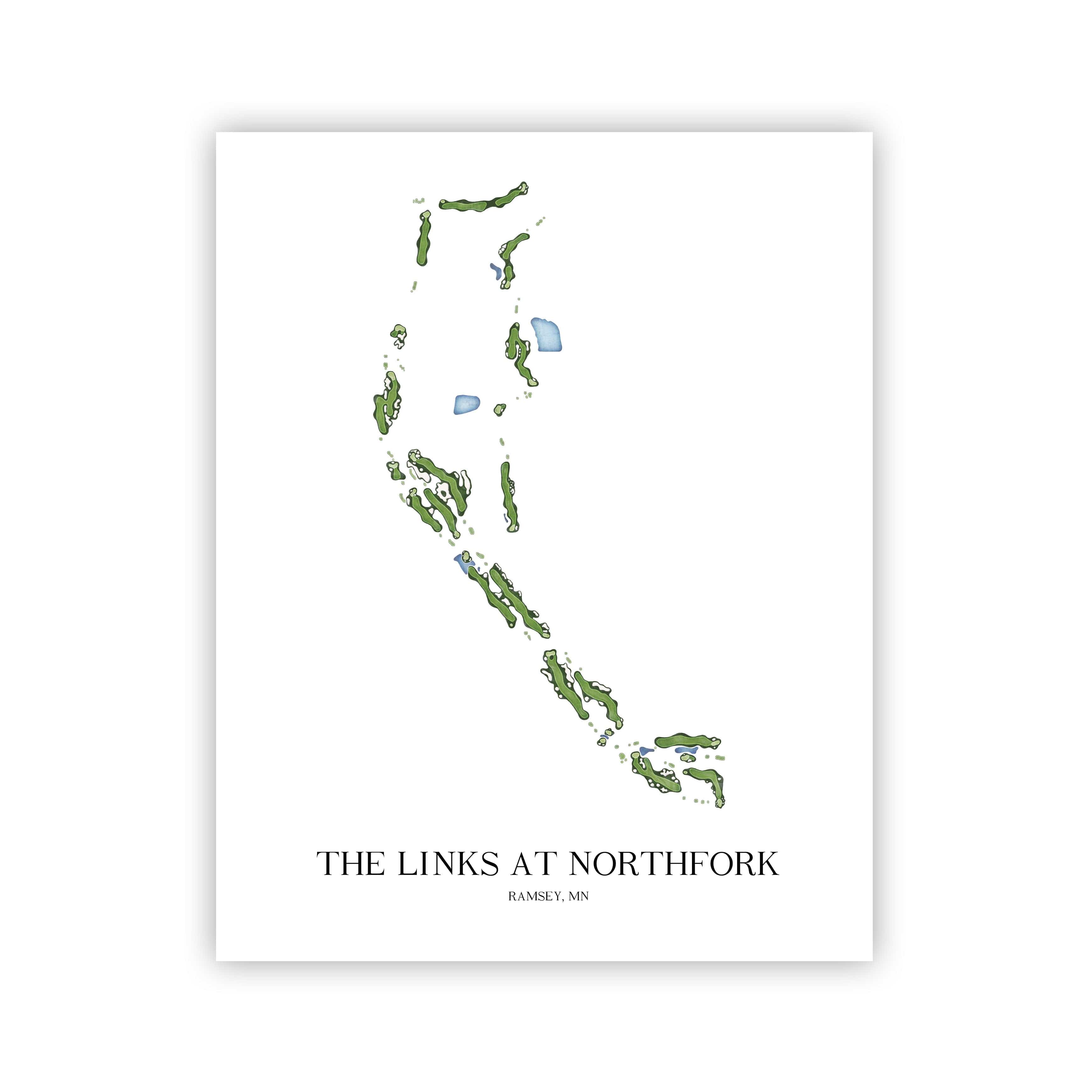 The 19th Hole Golf Shop - Golf Course Prints - The Links at Northfork Golf Course Map Golf Map