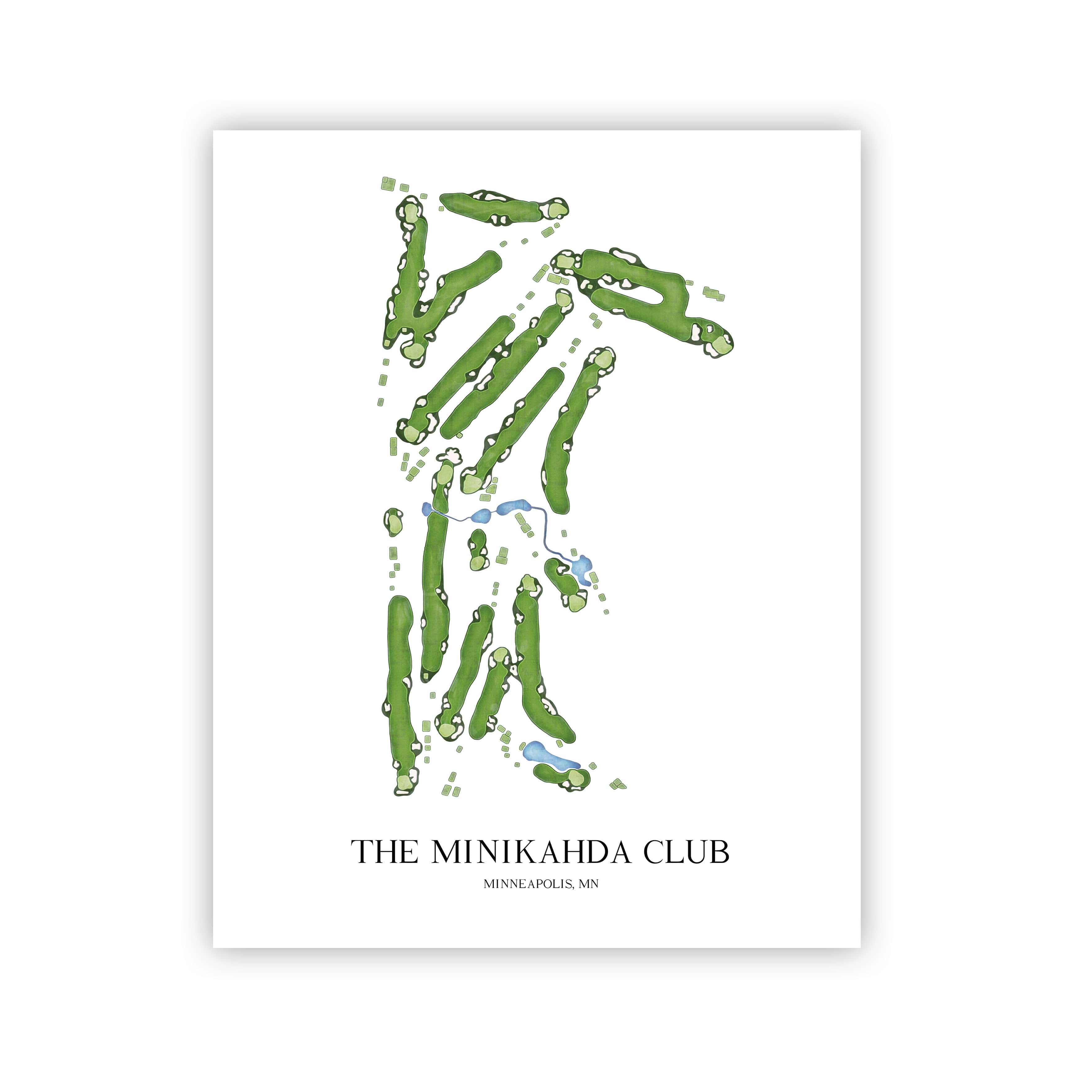 The 19th Hole Golf Shop - Golf Course Prints - The Minikahda Club Golf Course Map Golf Map