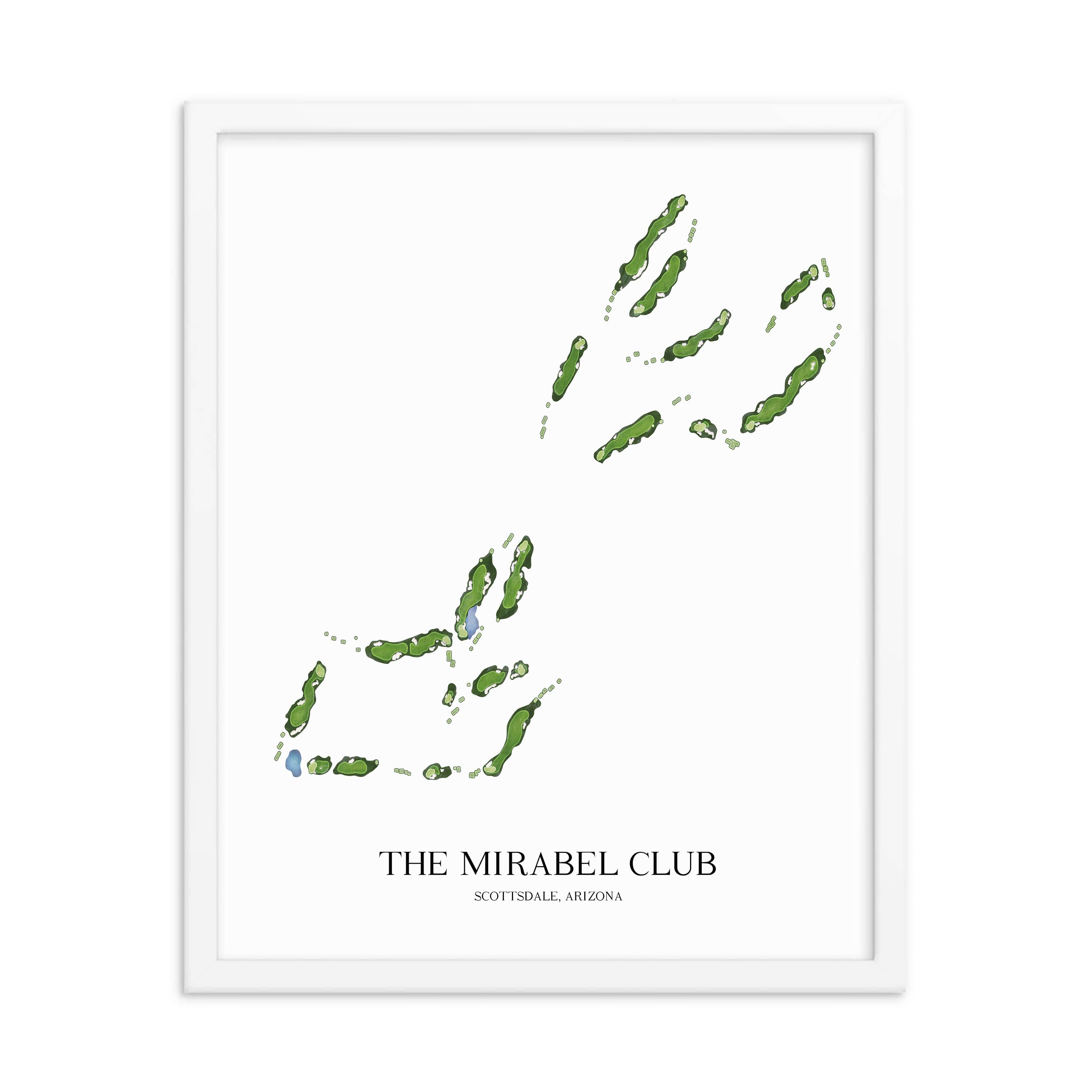 The 19th Hole Golf Shop - Golf Course Prints - The Mirabel Club Golf Course Map Golf Map