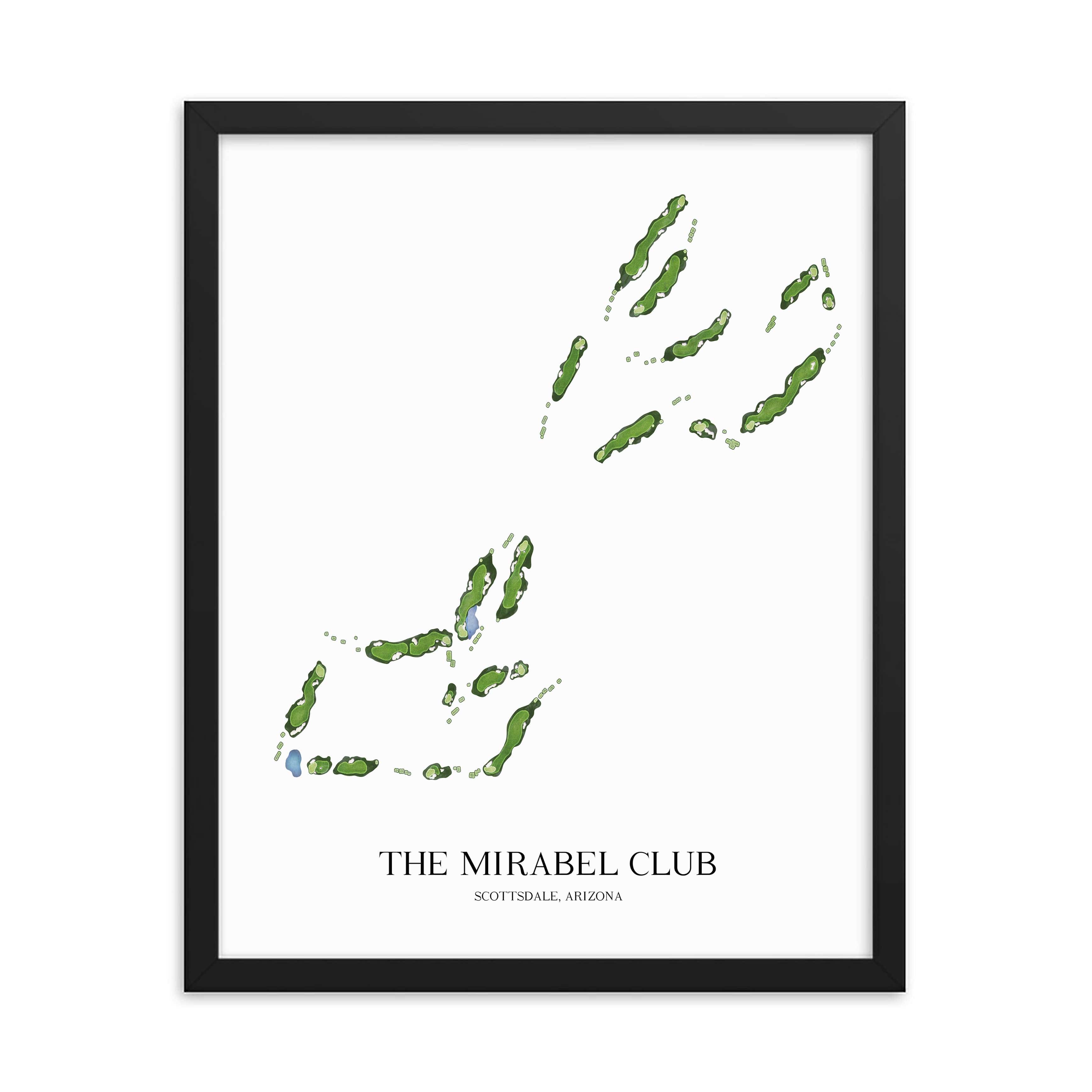The 19th Hole Golf Shop - Golf Course Prints - The Mirabel Club Golf Course Map Golf Map