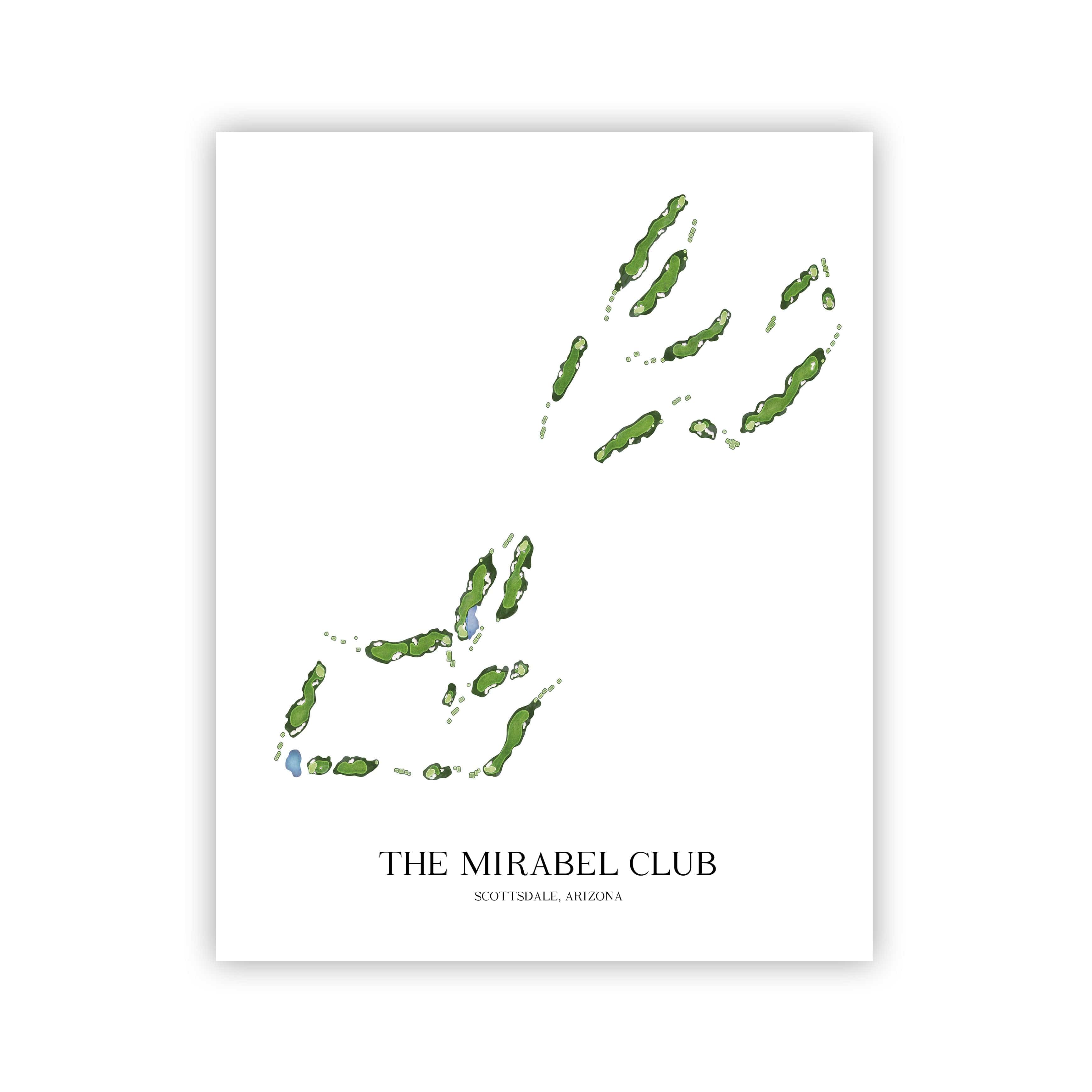 The 19th Hole Golf Shop - Golf Course Prints - The Mirabel Club Golf Course Map Golf Map