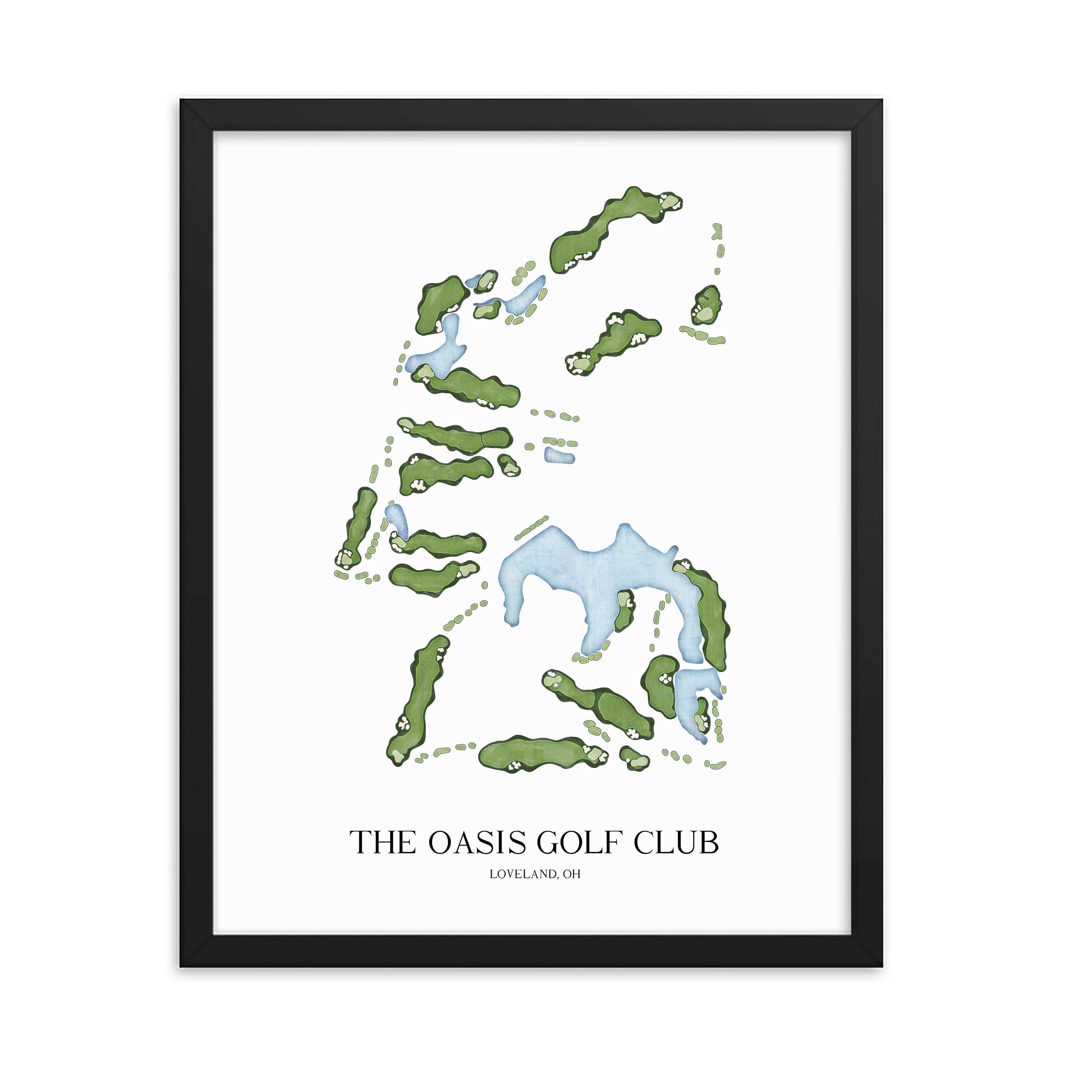The 19th Hole Golf Shop - Golf Course Prints - The Oasis Golf Club Golf Course Map Golf Map