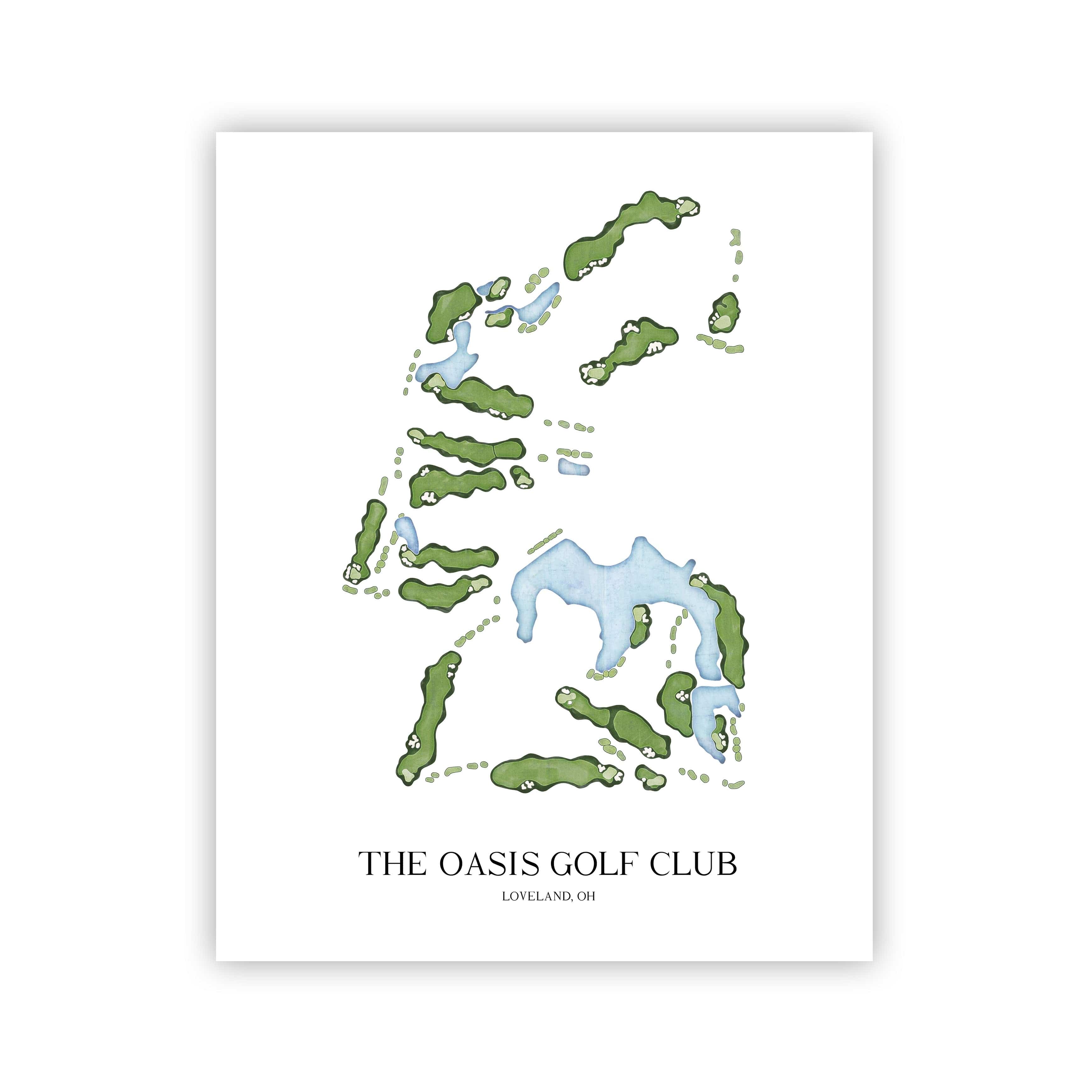 The 19th Hole Golf Shop - Golf Course Prints - The Oasis Golf Club Golf Course Map Golf Map