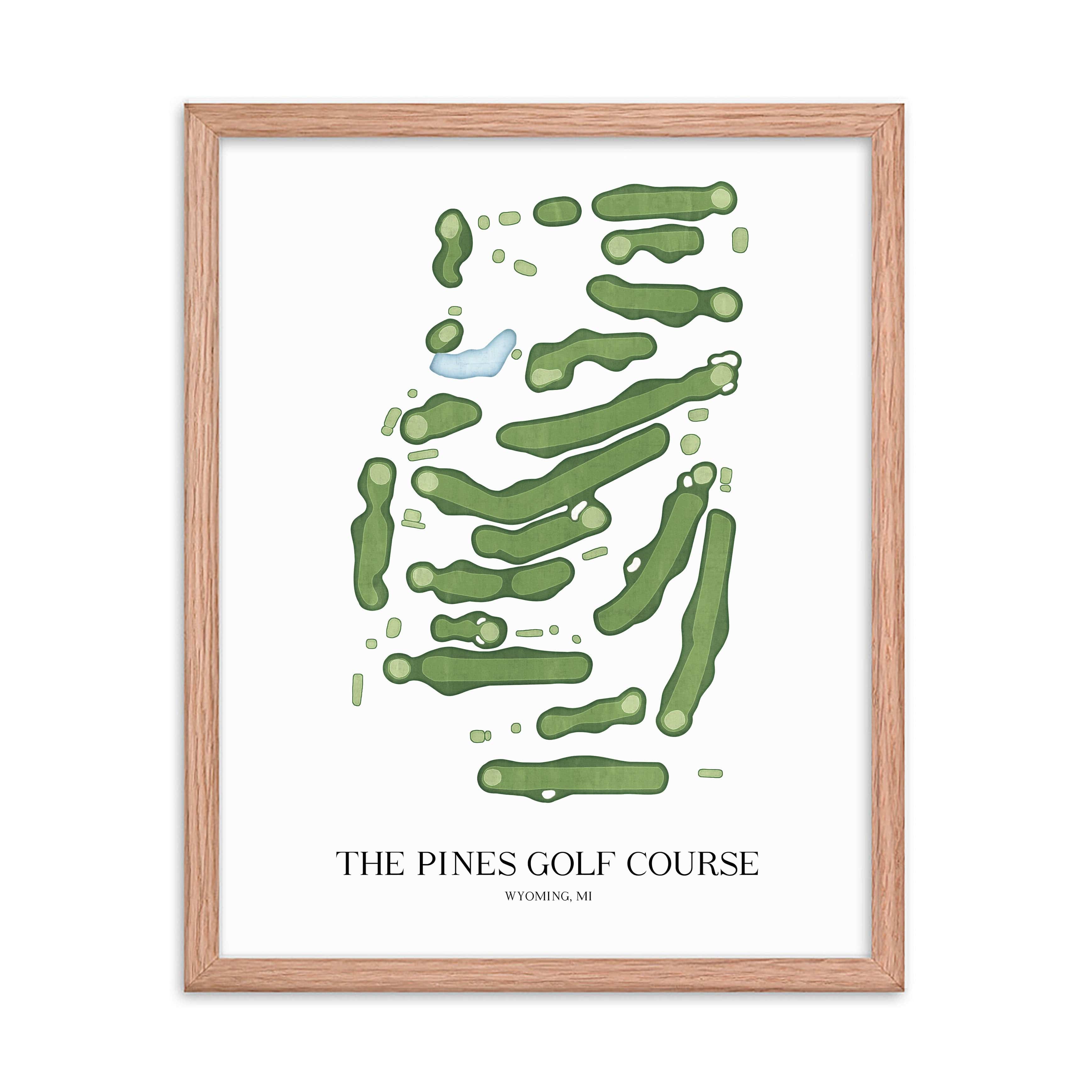 The 19th Hole Golf Shop - Golf Course Prints - The Pines Golf Course Golf Course Map Golf Map