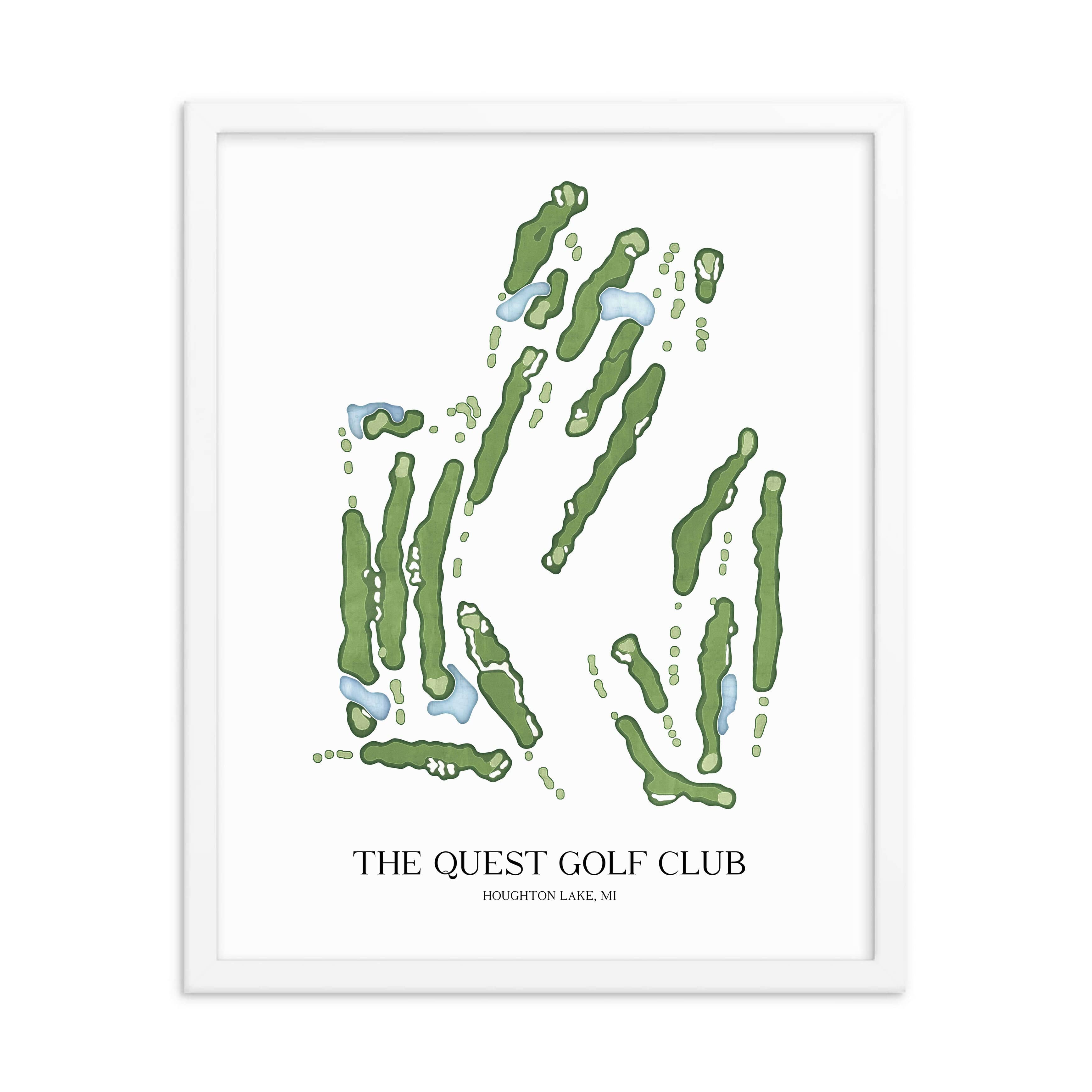 The 19th Hole Golf Shop - Golf Course Prints - The Quest Golf Club Golf Course Map Golf Map