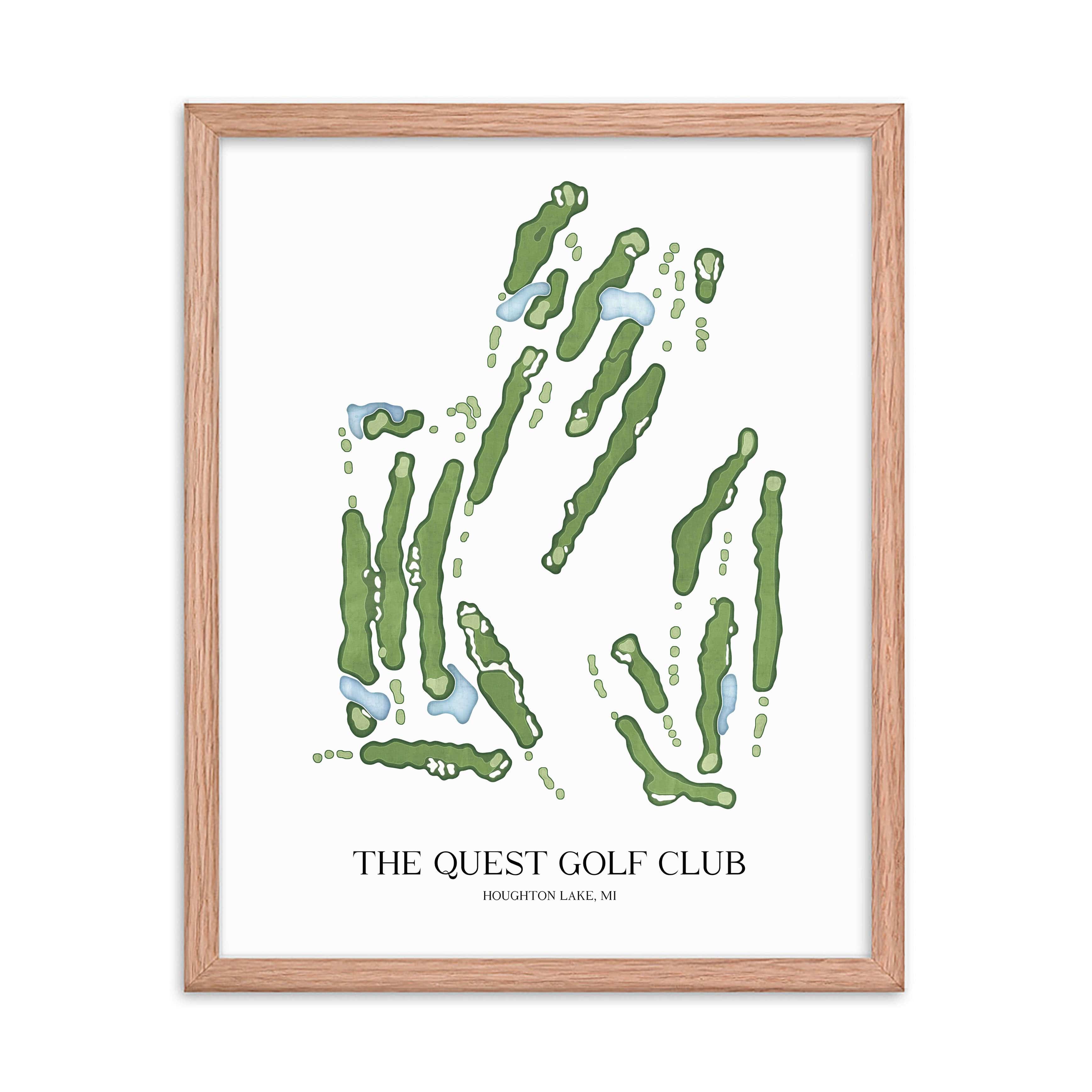 The 19th Hole Golf Shop - Golf Course Prints - The Quest Golf Club Golf Course Map Golf Map