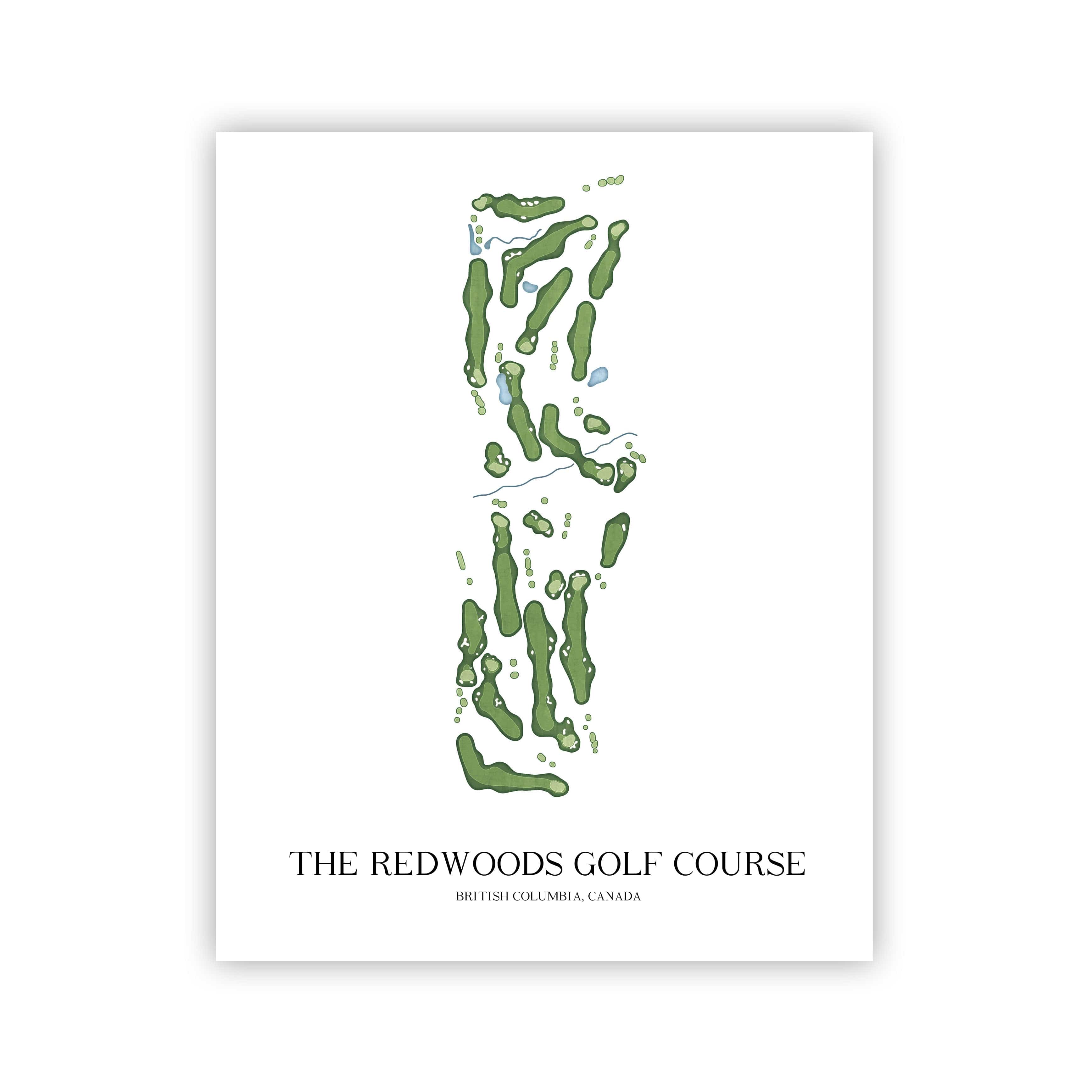 The 19th Hole Golf Shop - Golf Course Prints - The Redwoods Golf Course Golf Course Map Golf Map