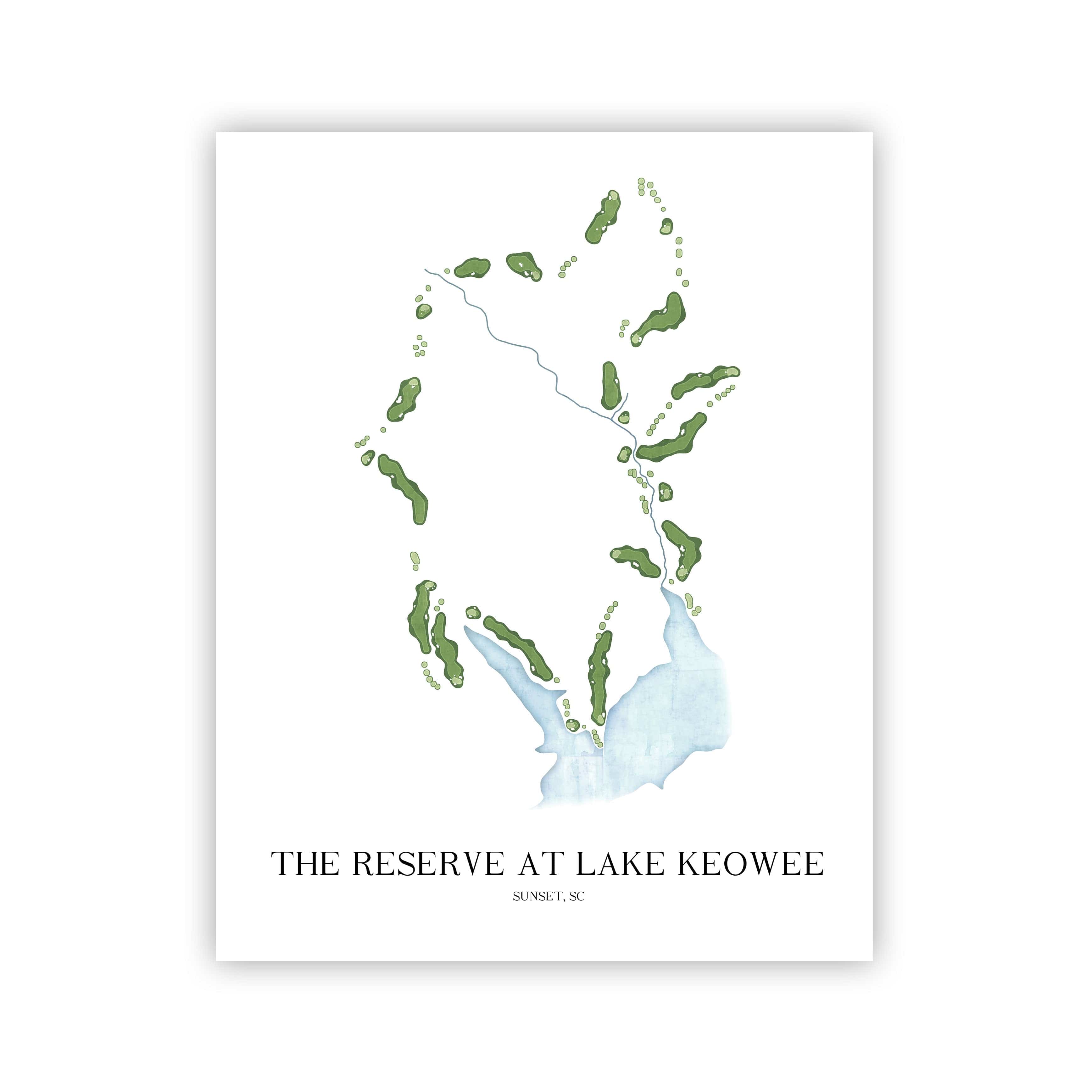 The 19th Hole Golf Shop - Golf Course Prints - The Reserve at Lake Keowee Golf Course Map Golf Map
