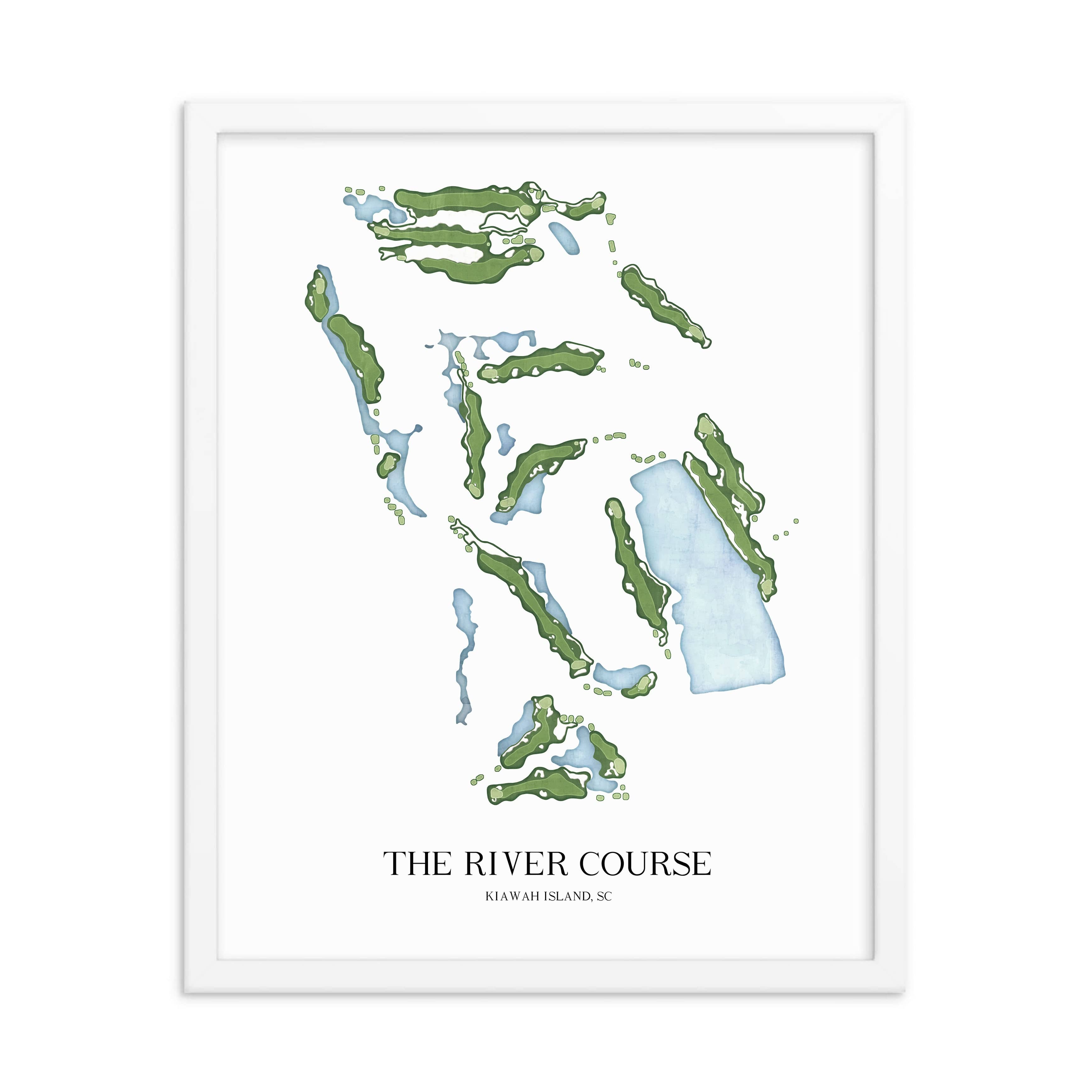 The 19th Hole Golf Shop - Golf Course Prints - The River Course - Kiawah Golf Course Map Golf Map