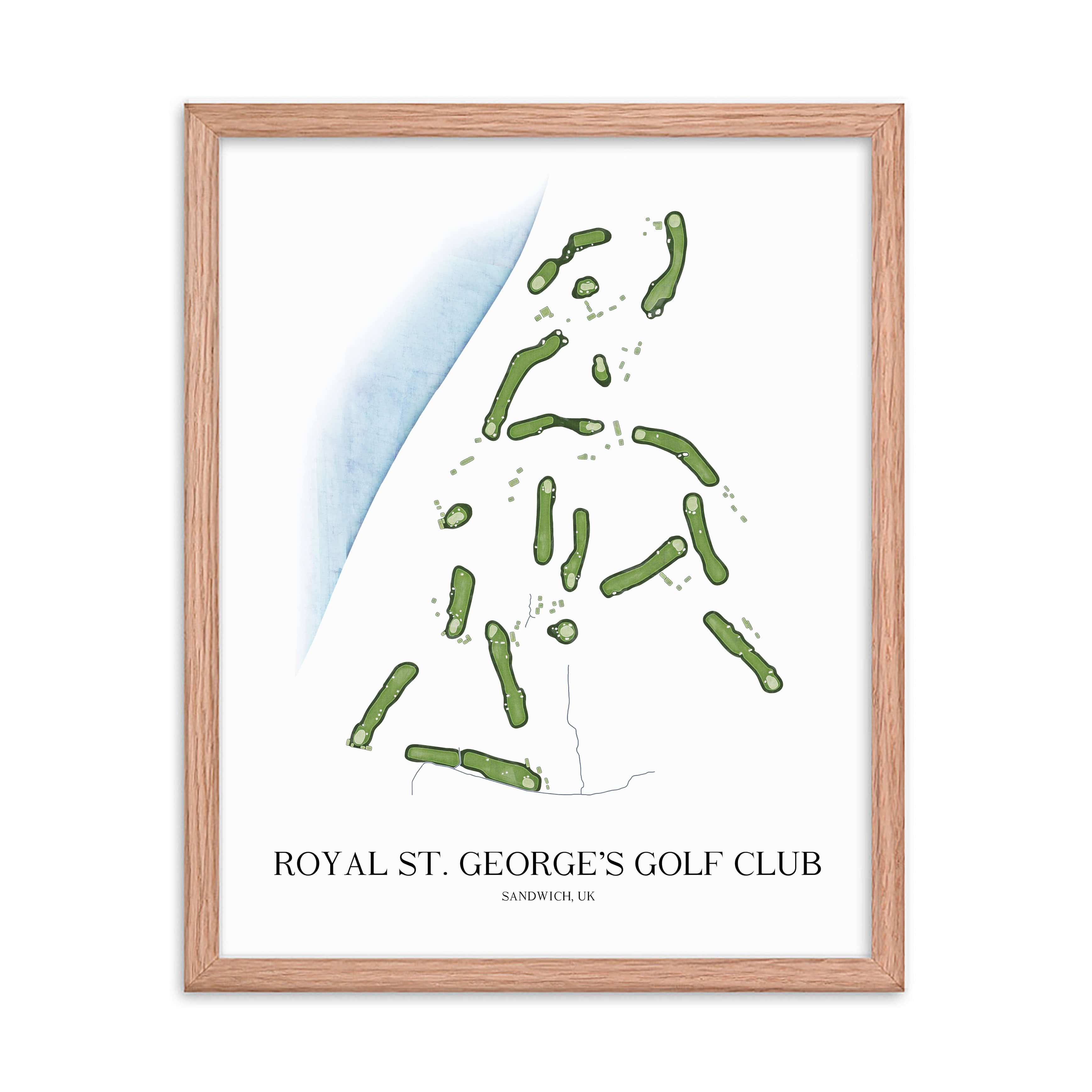 The 19th Hole Golf Shop - Golf Course Prints - The Royal St. George's Golf Course Map Golf Map