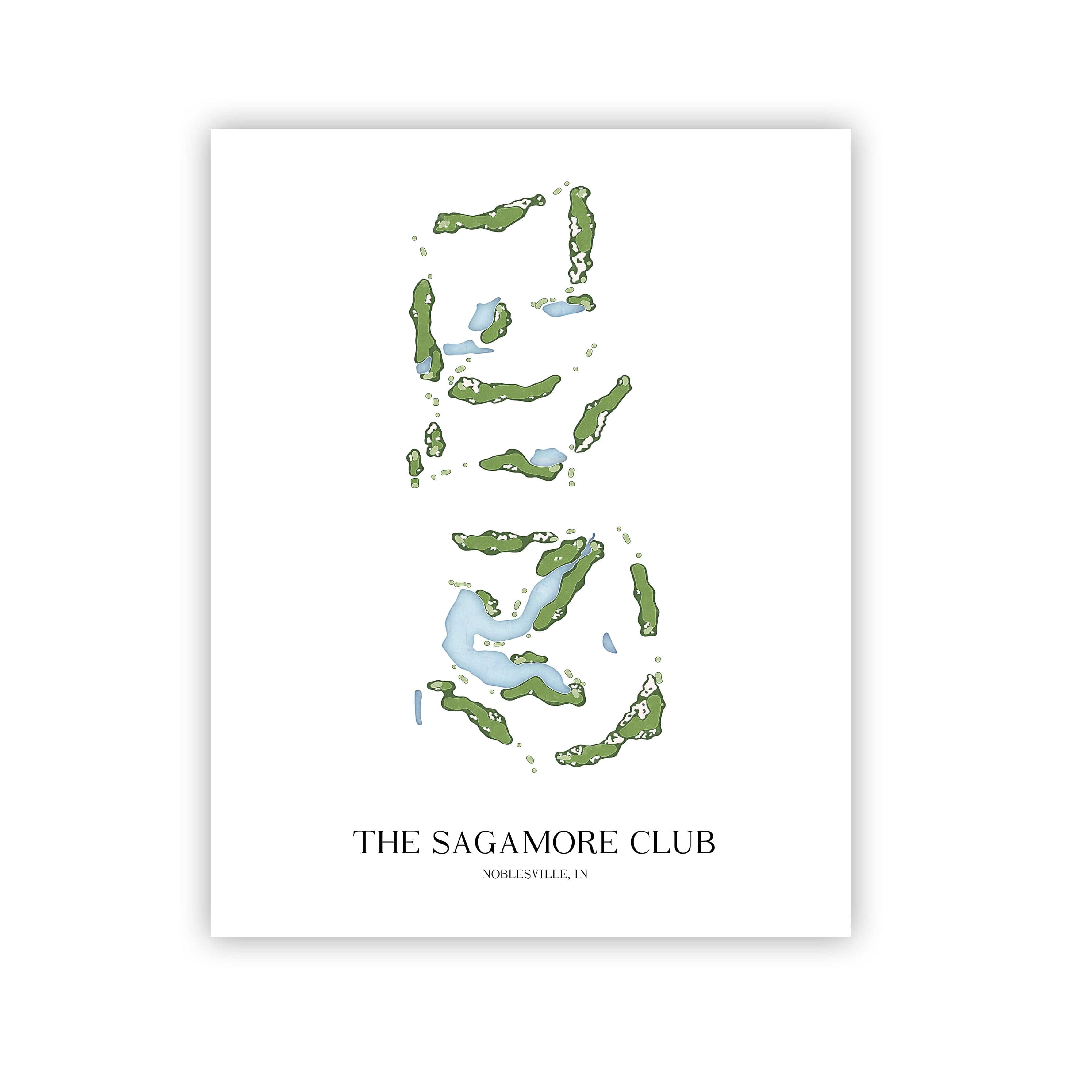 The 19th Hole Golf Shop - Golf Course Prints - The Sagamore Club Golf Course Map Golf Map