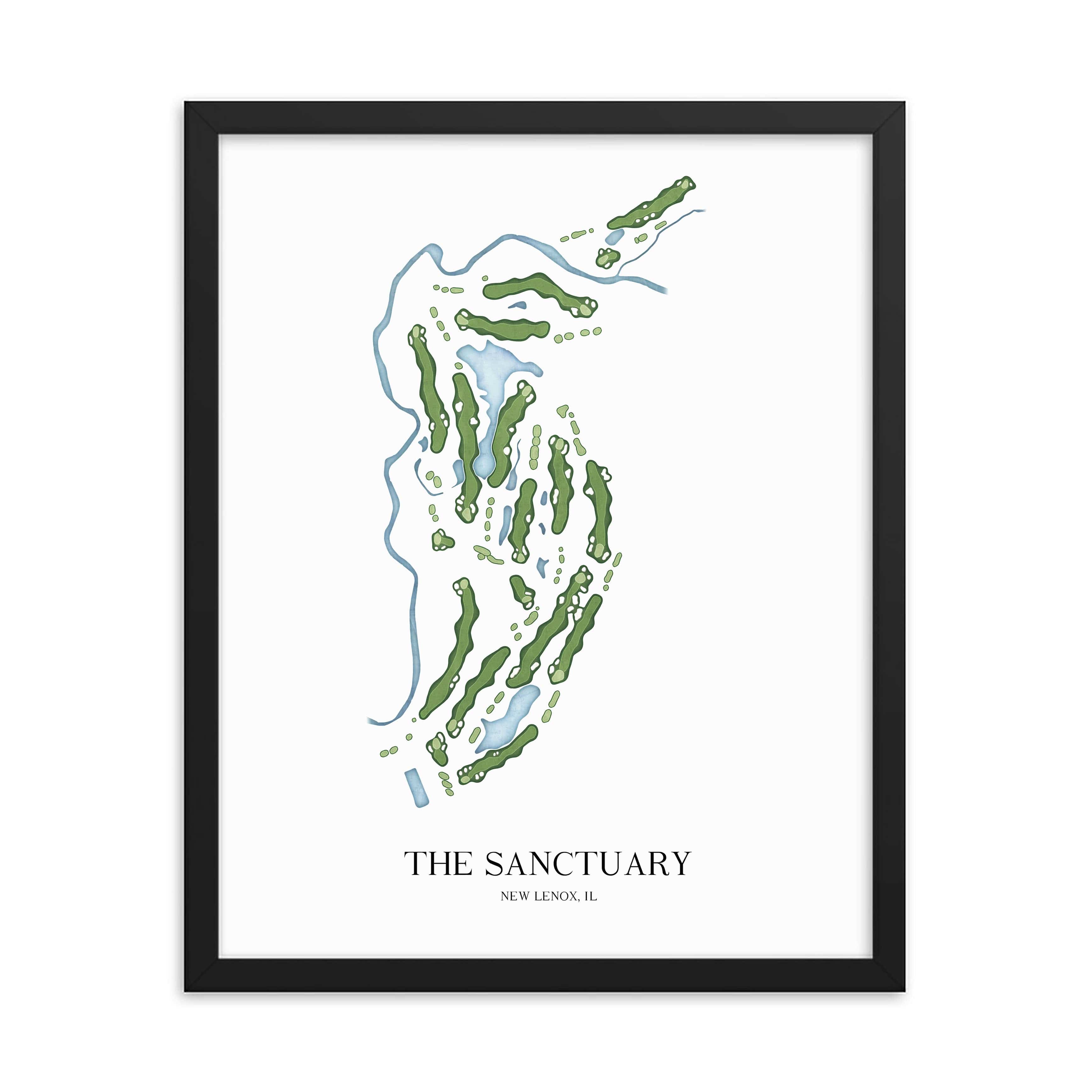 The 19th Hole Golf Shop - Golf Course Prints - The Sanctuary Golf Course Map Golf Map