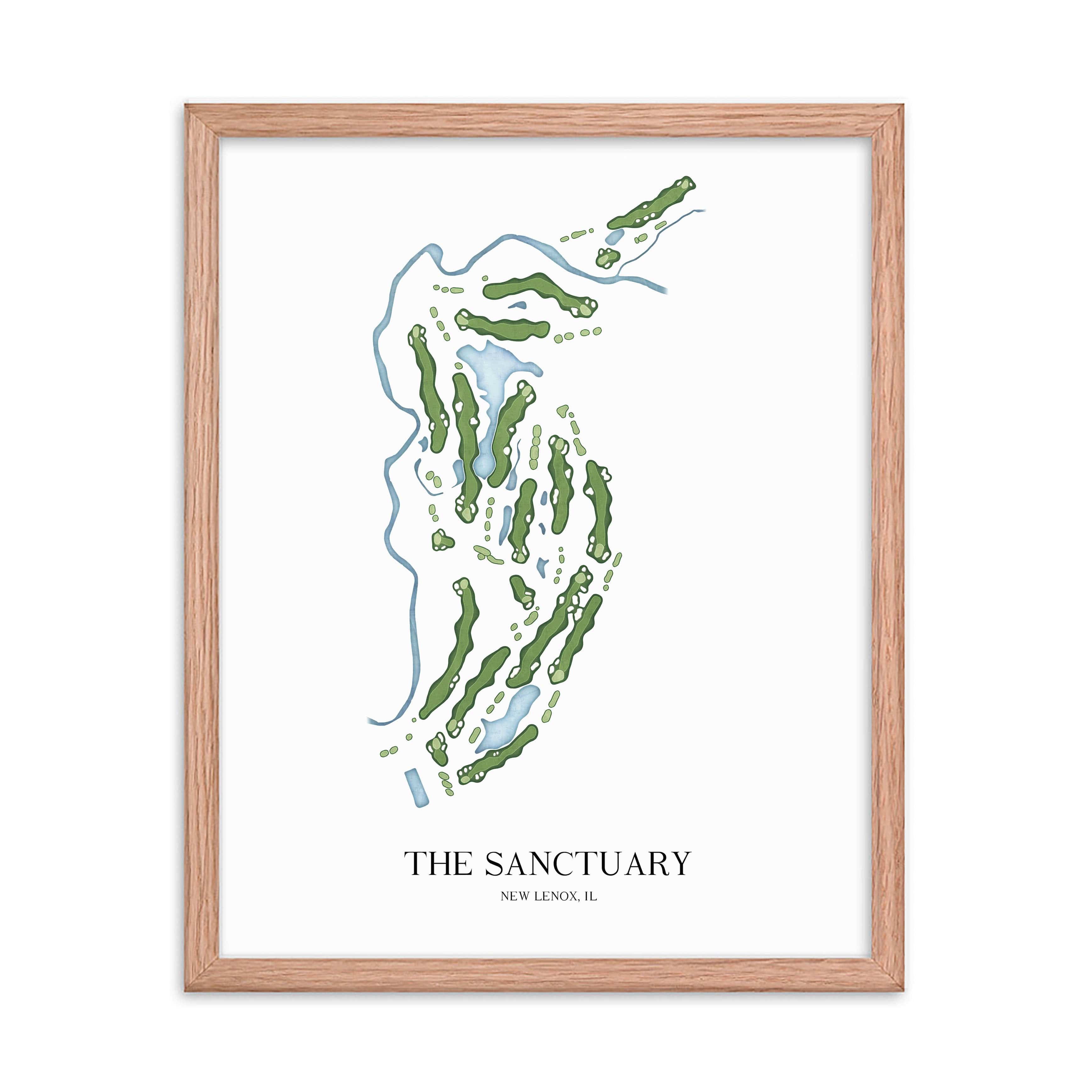 The 19th Hole Golf Shop - Golf Course Prints - The Sanctuary Golf Course Map Golf Map