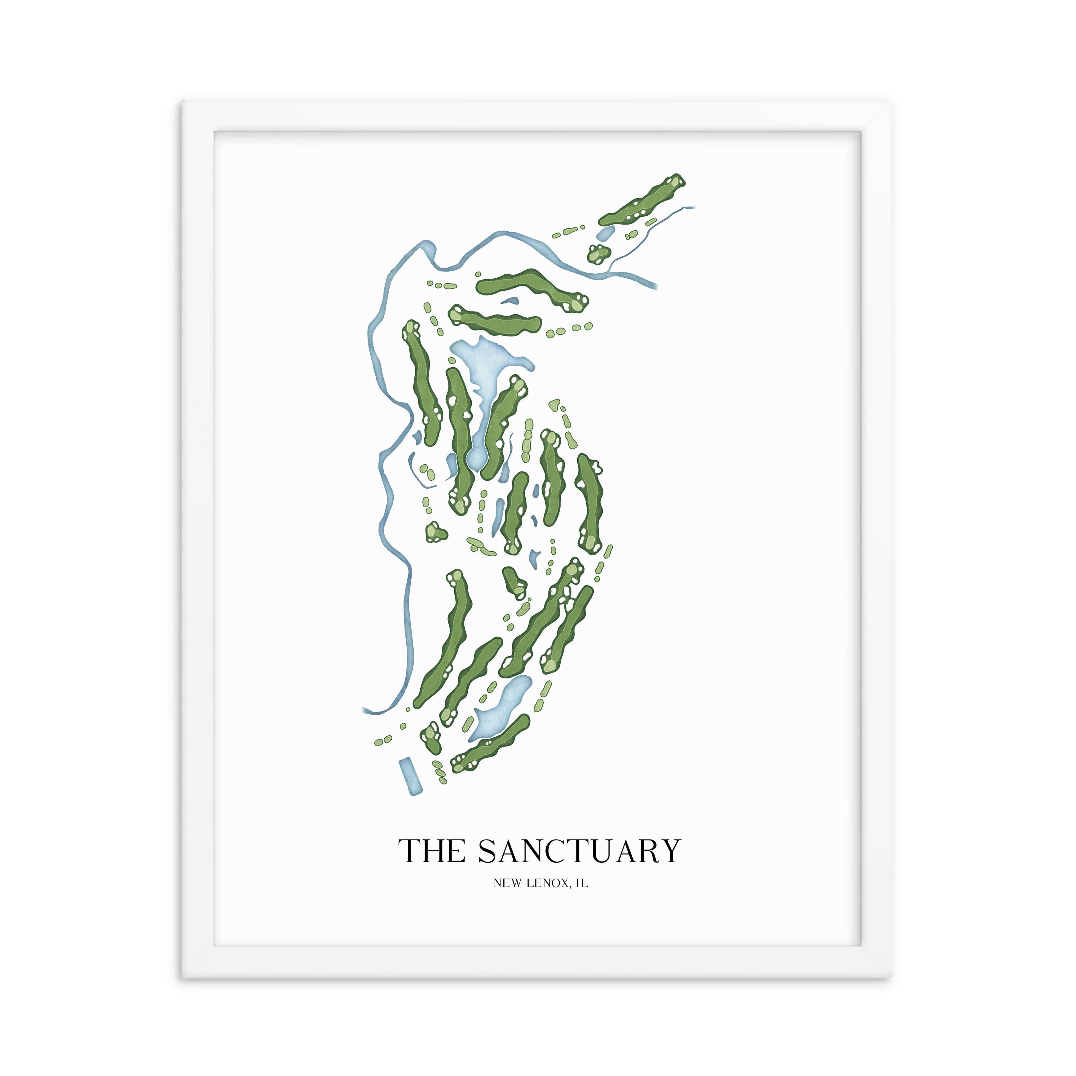 The 19th Hole Golf Shop - Golf Course Prints - The Sanctuary Golf Course Map Golf Map