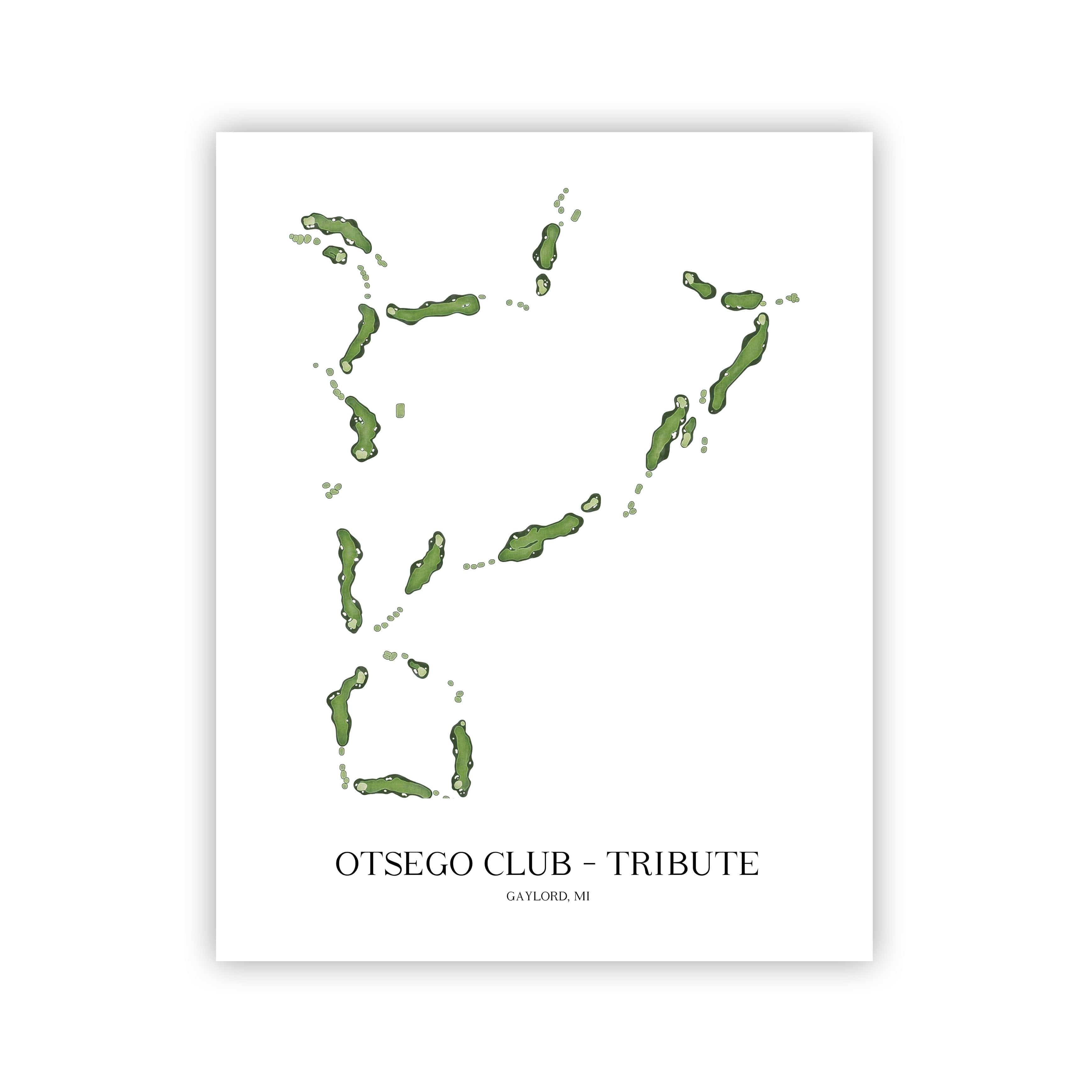 The 19th Hole Golf Shop - Golf Course Prints - The Tribute Course Golf Course Map Golf Map