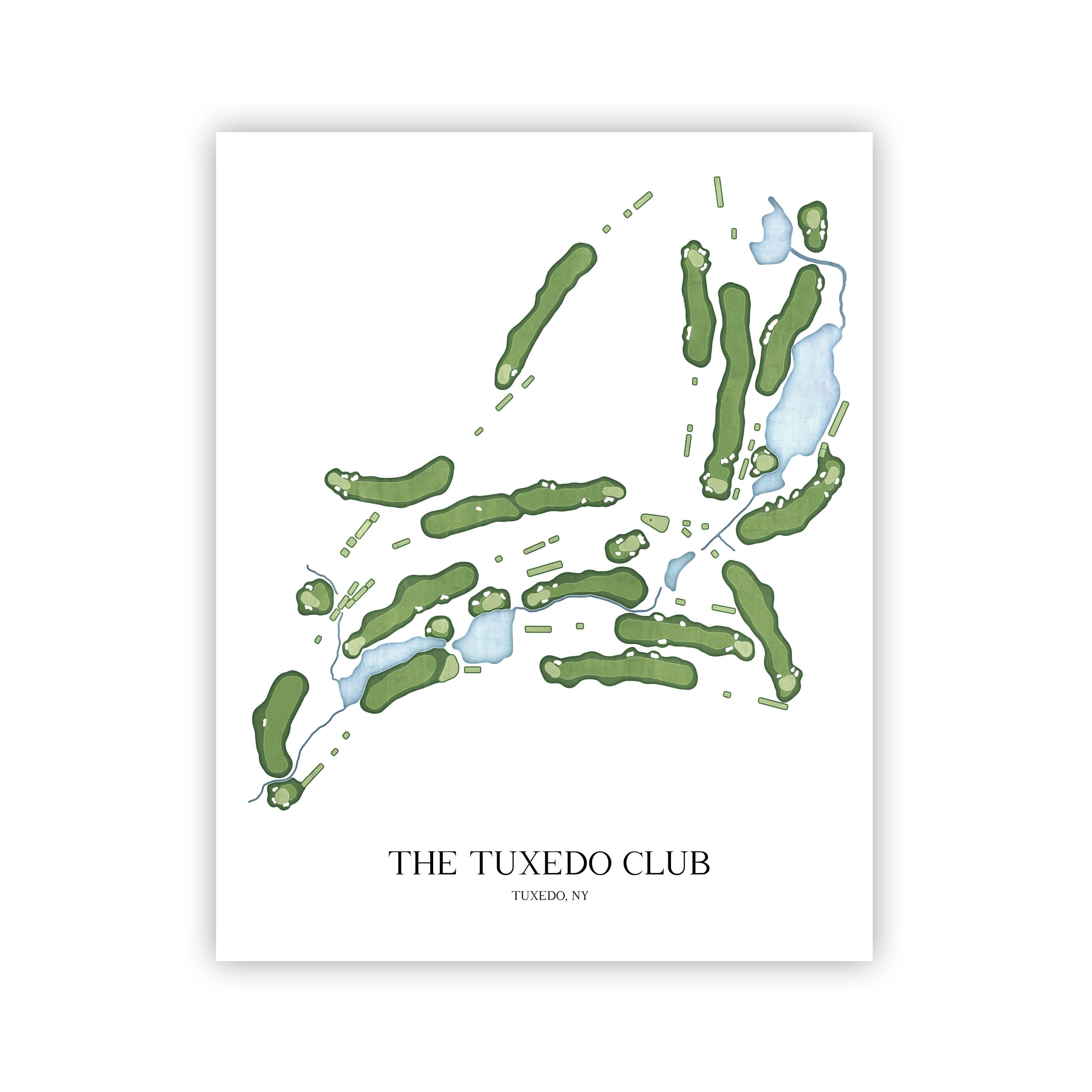 The 19th Hole Golf Shop - Golf Course Prints - The Tuxedo Club Golf Course Map Golf Map