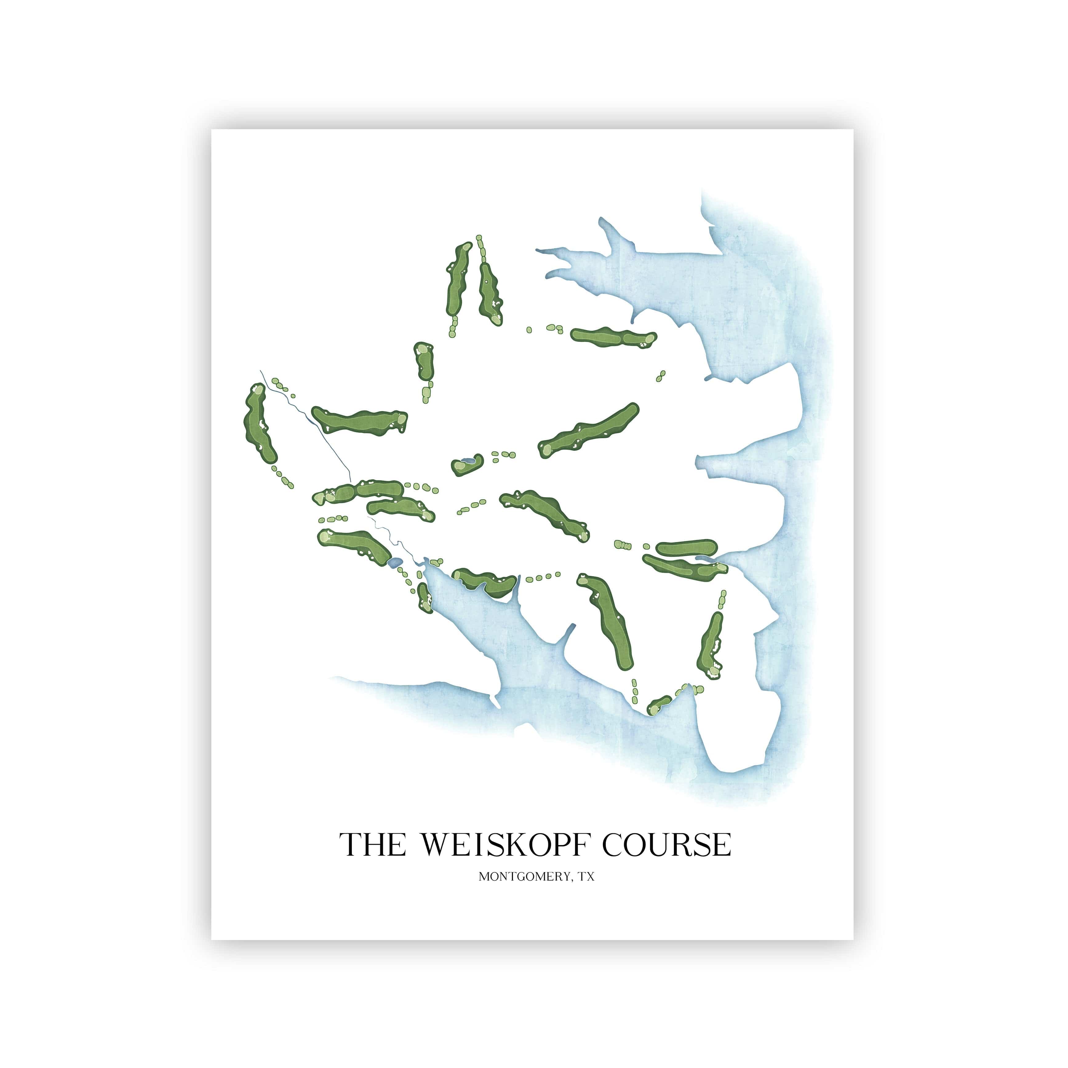 The 19th Hole Golf Shop - Golf Course Prints - The Weiskopf Course Golf Course Map Golf Map