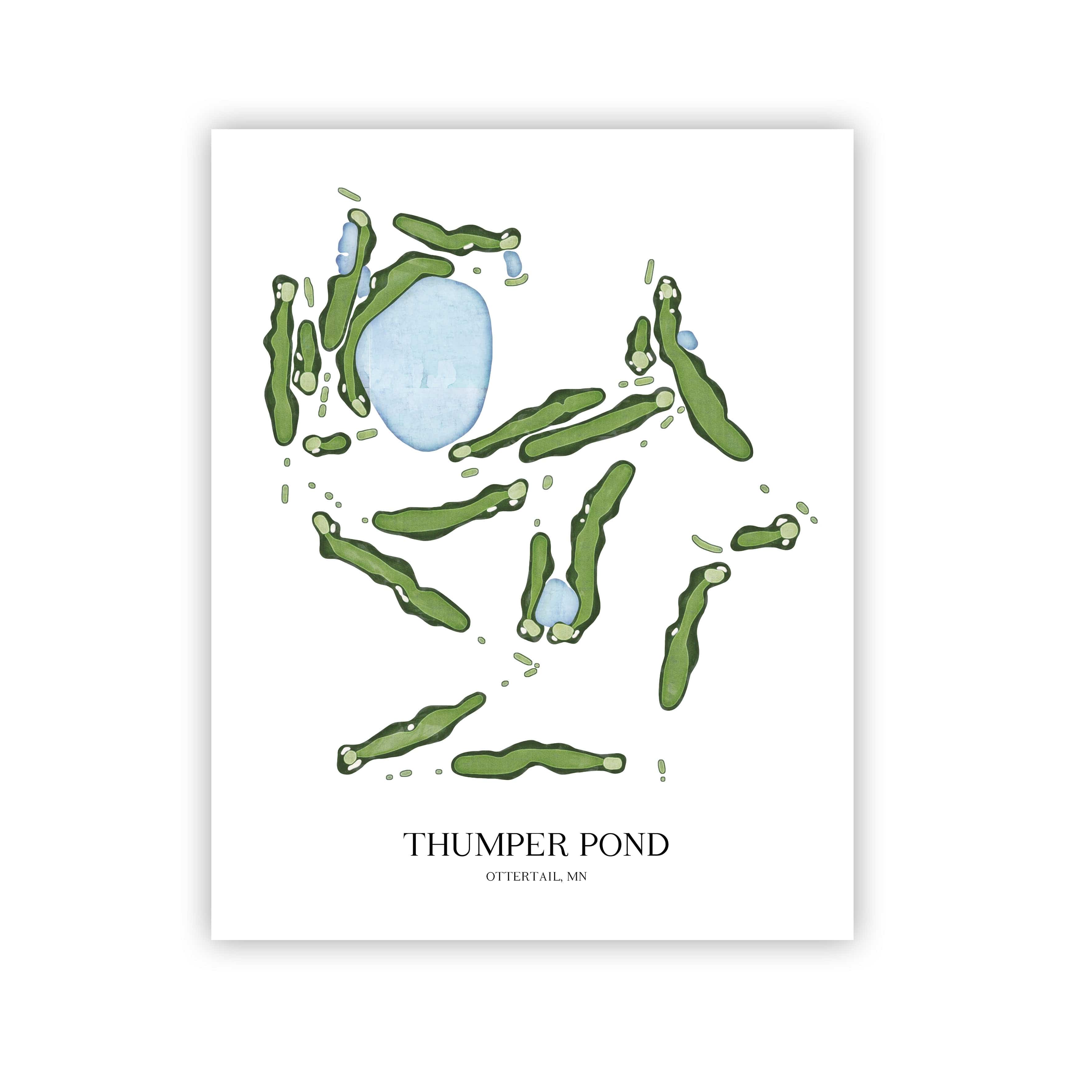 The 19th Hole Golf Shop - Golf Course Prints - Thumper Pond Golf Course Map Golf Map
