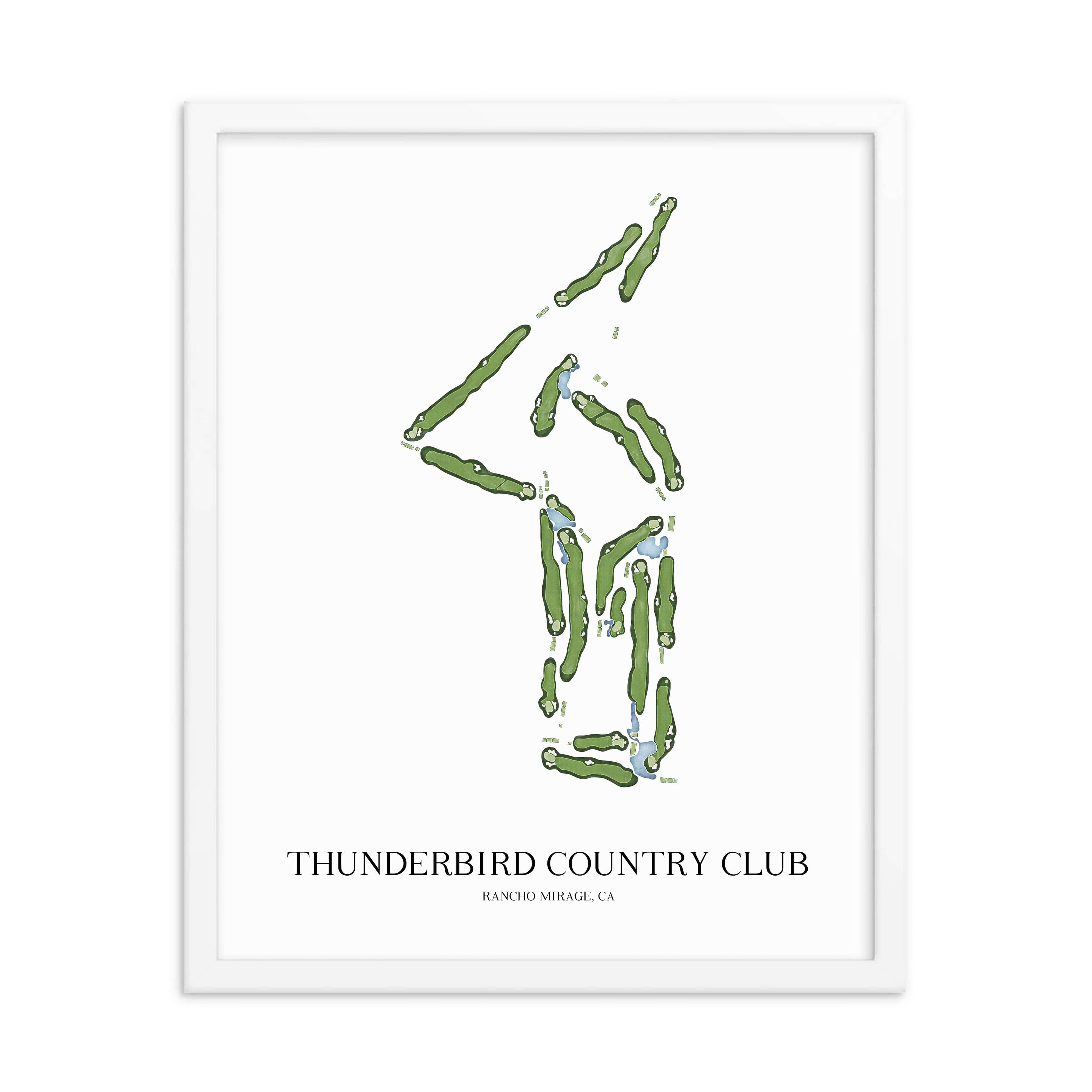 The 19th Hole Golf Shop - Golf Course Prints - Thunderbird Country Club Golf Course Map Golf Map