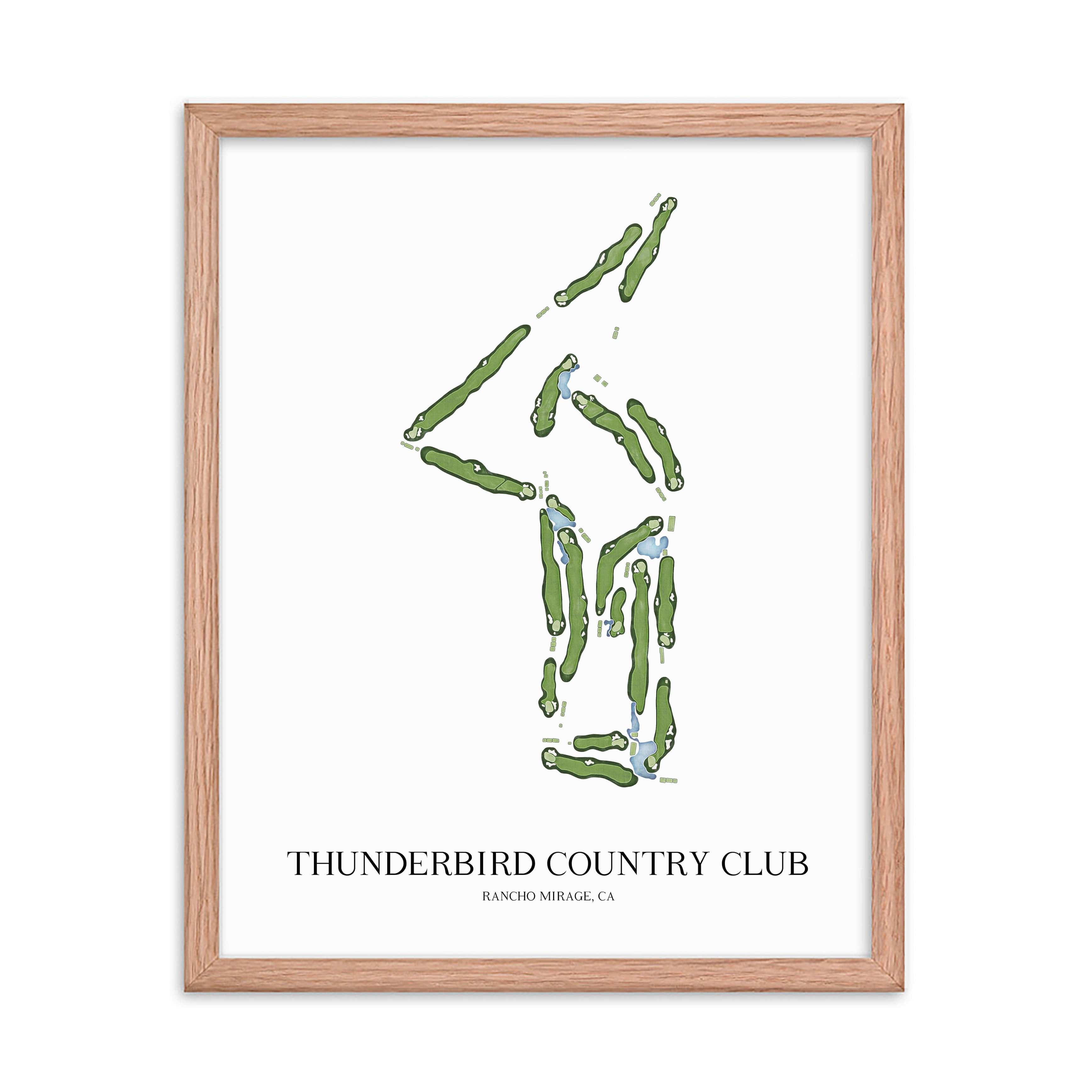 The 19th Hole Golf Shop - Golf Course Prints - Thunderbird Country Club Golf Course Map Golf Map