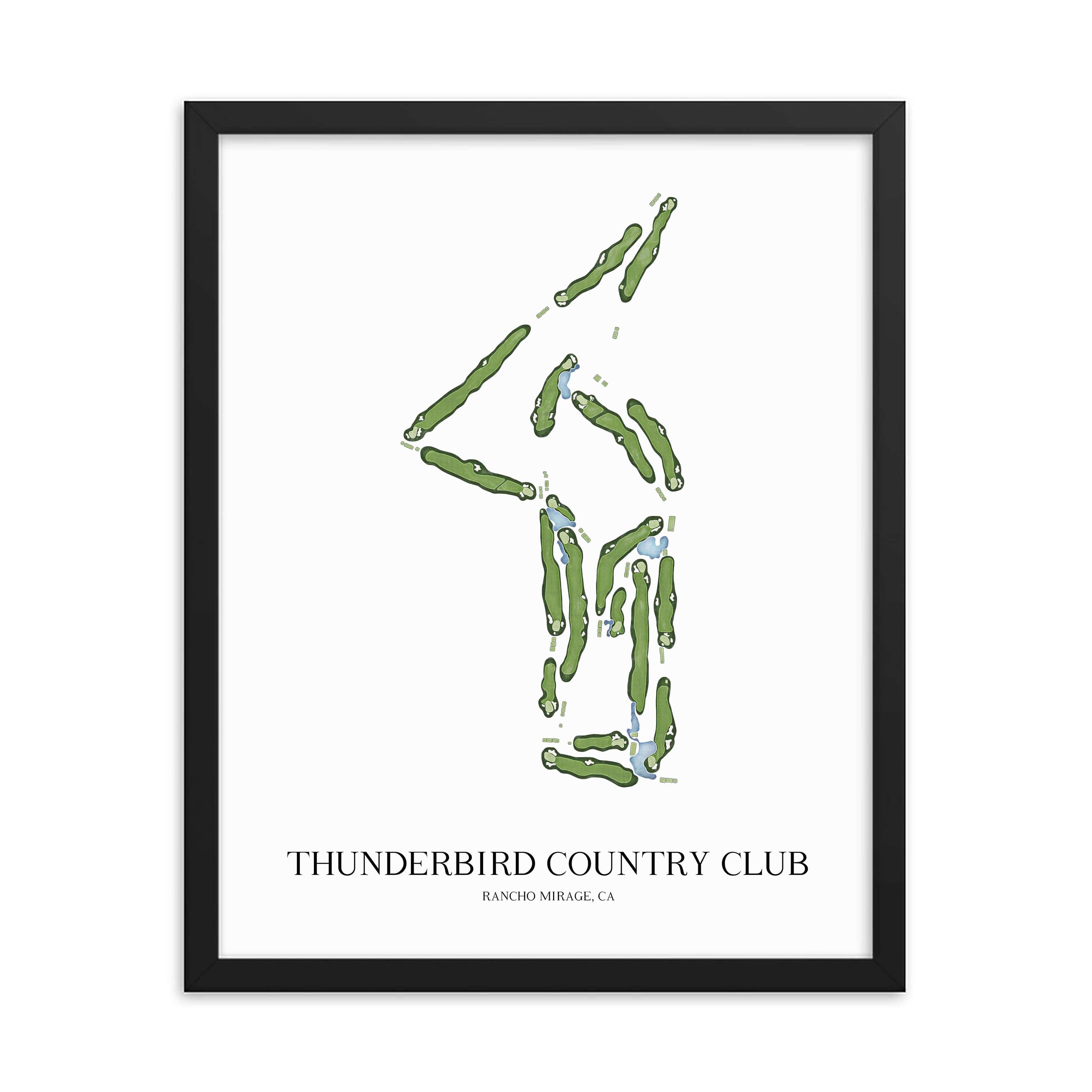 The 19th Hole Golf Shop - Golf Course Prints - Thunderbird Country Club Golf Course Map Golf Map