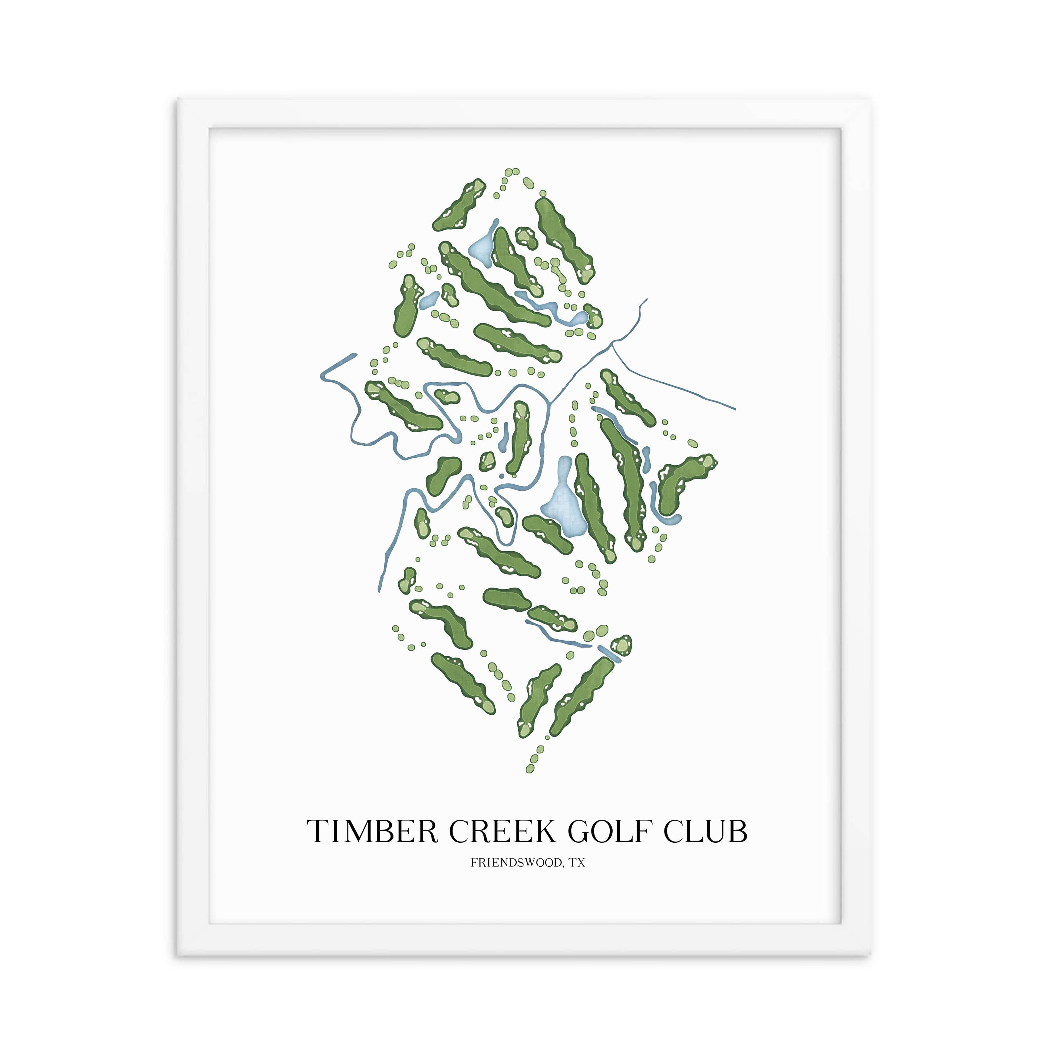 The 19th Hole Golf Shop - Golf Course Prints - Timber Creek Golf Club Golf Course Map Golf Map