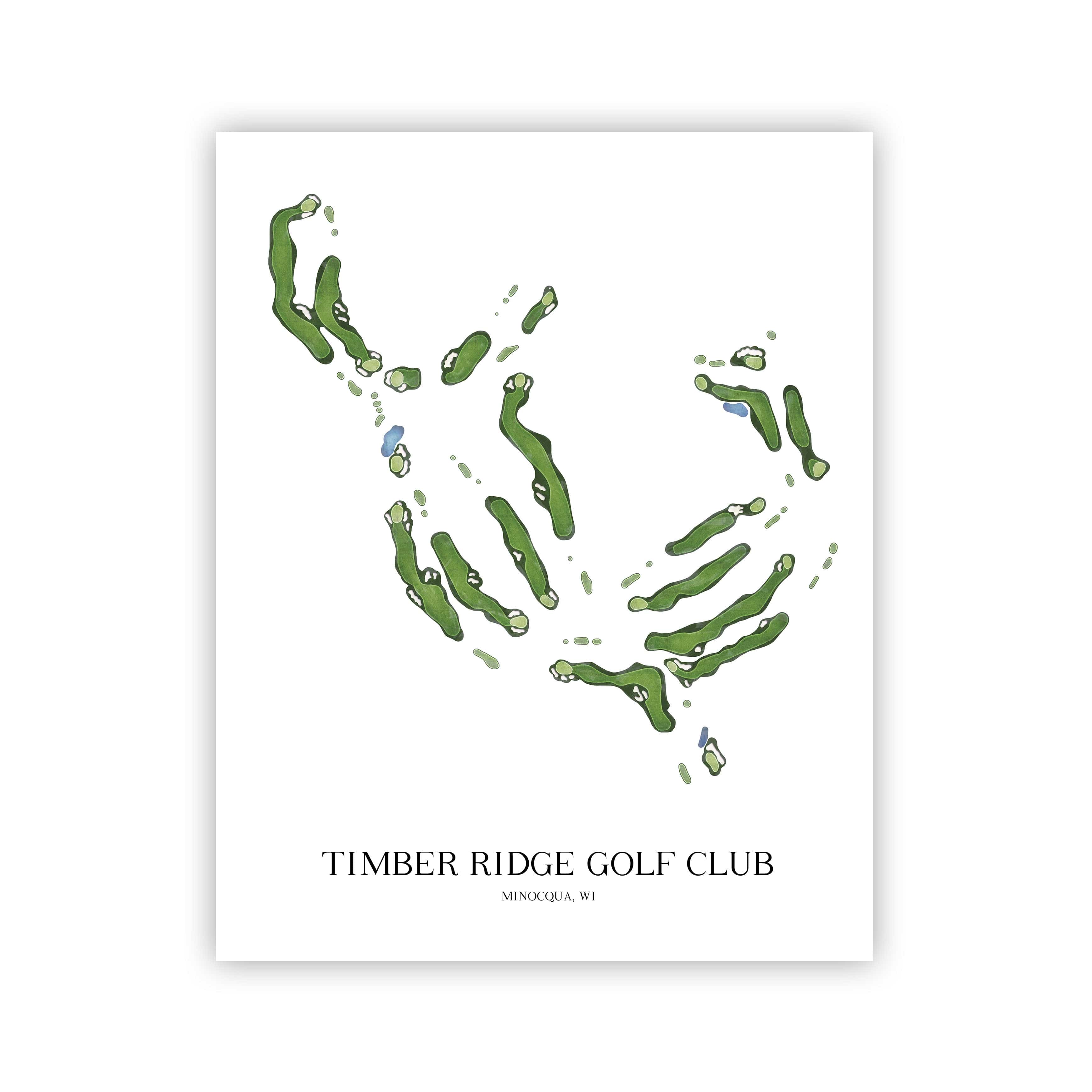 The 19th Hole Golf Shop - Golf Course Prints - Timber Ridge Golf Club Golf Course Map Golf Map